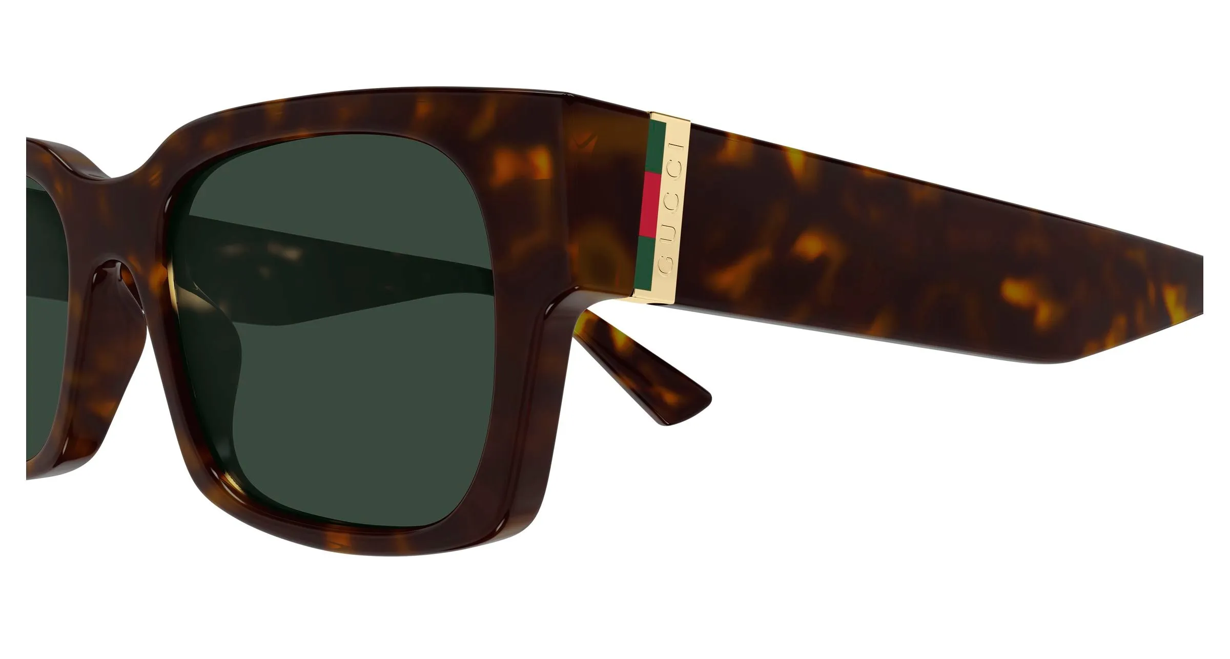 Gucci GG2084S 002 Occhiali da sole Iniettato Havana Verde Squadrata - immagine 3