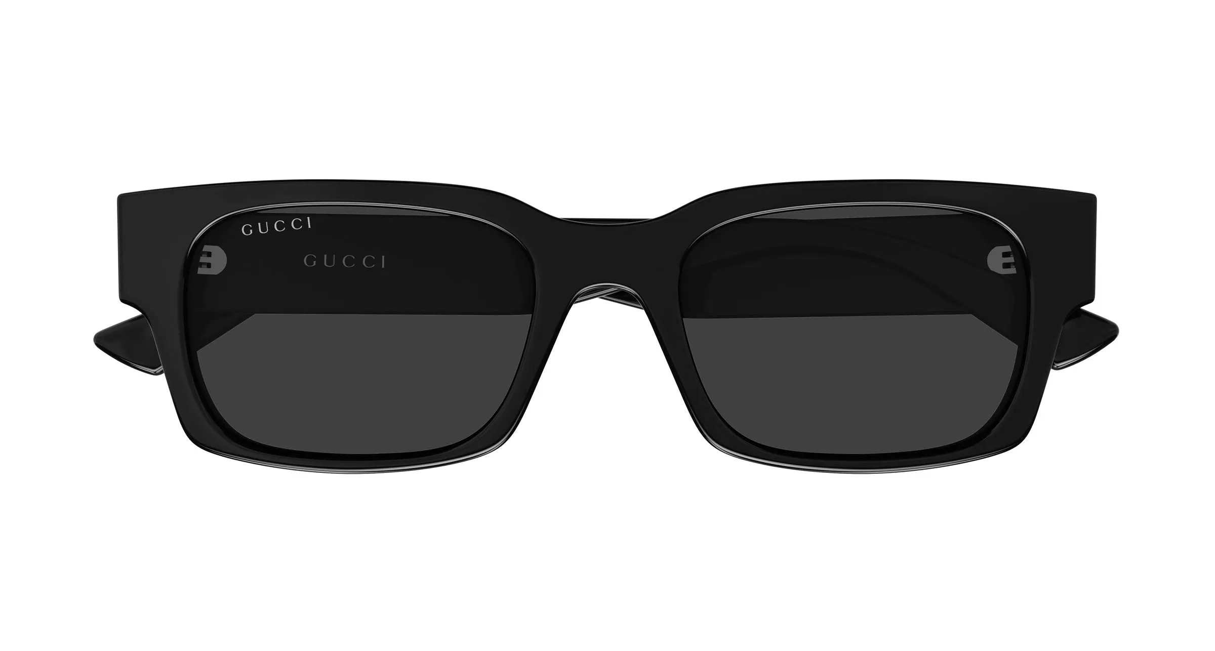 Gucci GG2084S 001 Occhiali da sole Iniettato Nero Grigio Squadrata - immagine 2