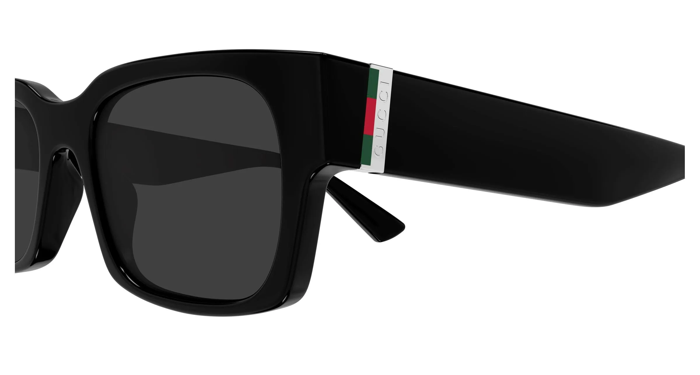 Gucci GG2084S 001 Occhiali da sole Iniettato Nero Grigio Squadrata - immagine 3