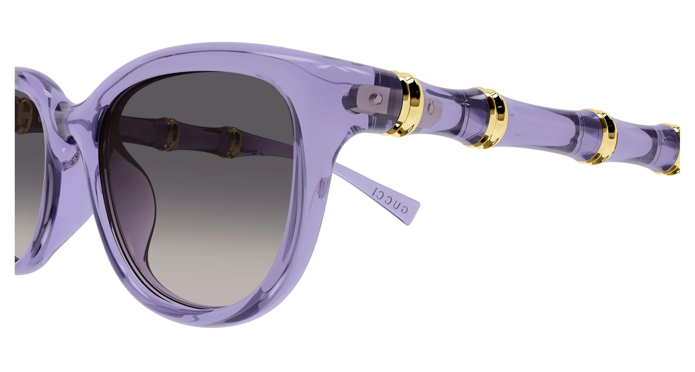 Gucci GG2062SA 004 Occhiali da sole Iniettato Viola Grigio Squadrata - immagine 3