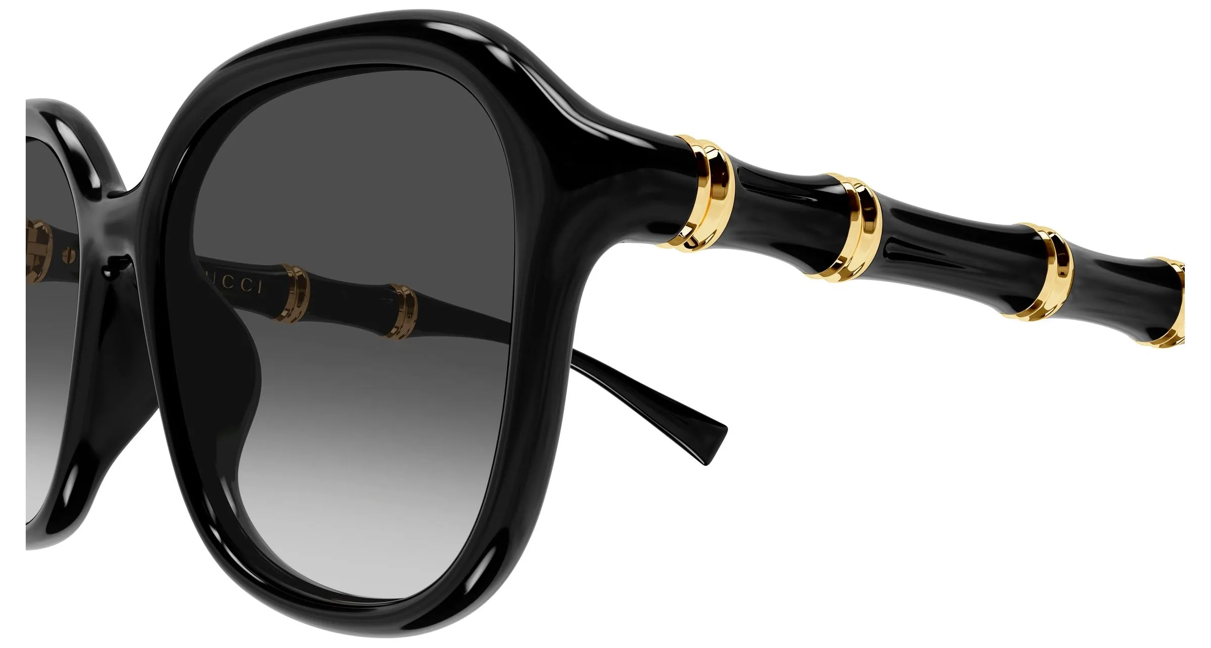 Gucci GG2061SA 001 Occhiali da sole Iniettato Nero Grigio Squadrata - immagine 3