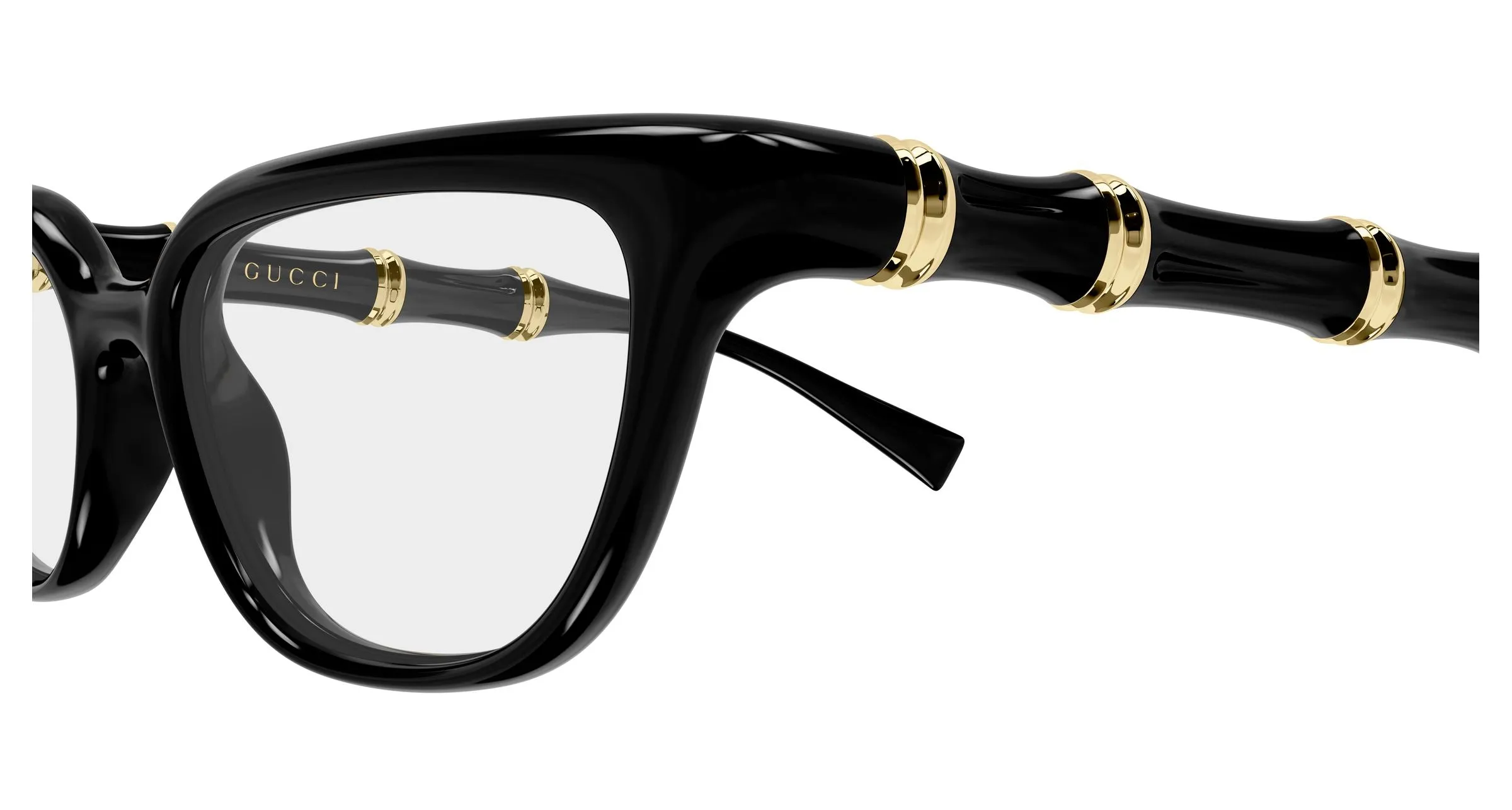 Gucci GG2060O 001 Montature da vista Iniettato Nero Trasparente Geometrica - immagine 3