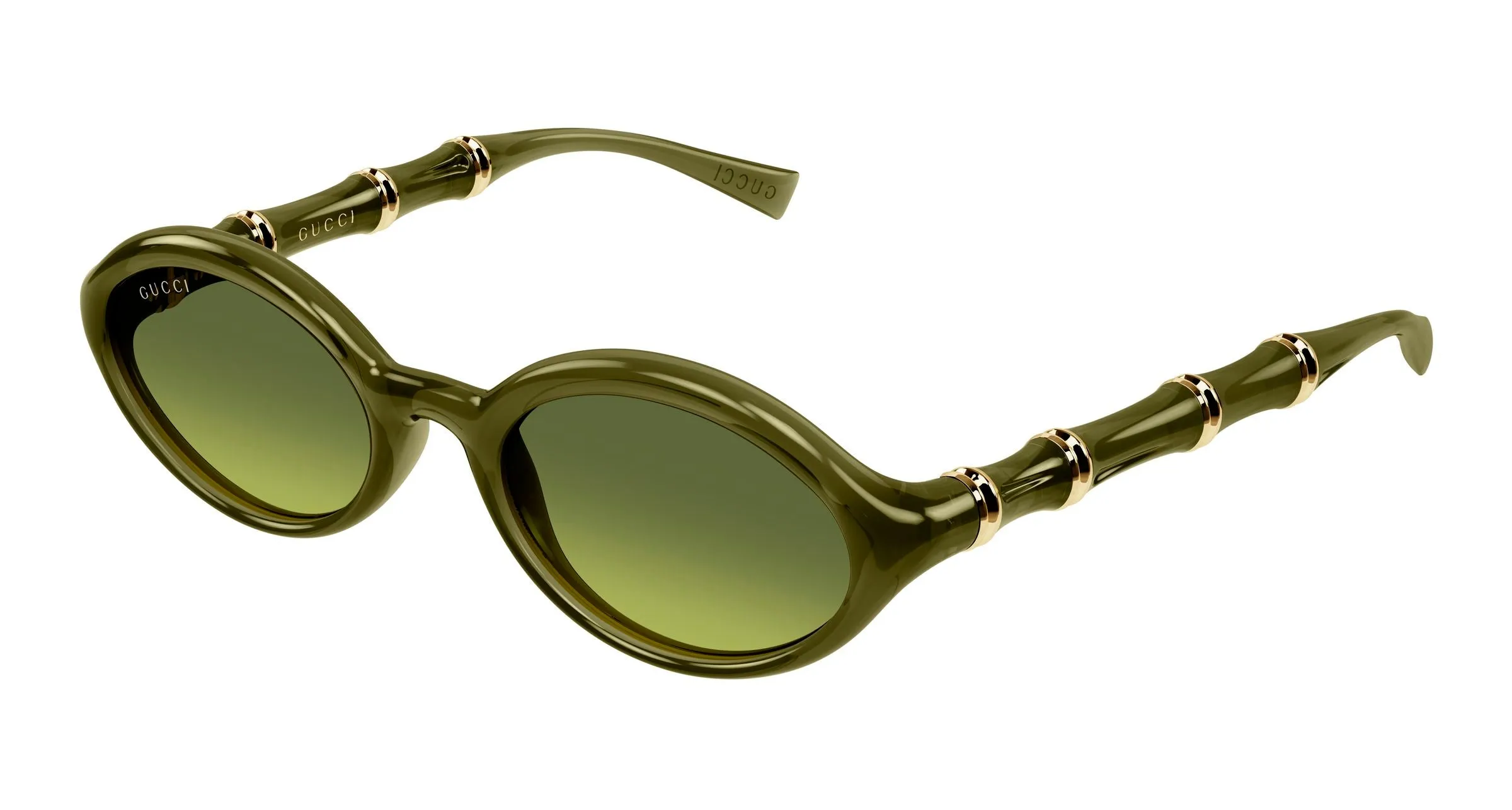 Gucci GG2059S 004 Occhiali da sole Iniettato Verde Verde Rotonda - immagine 1