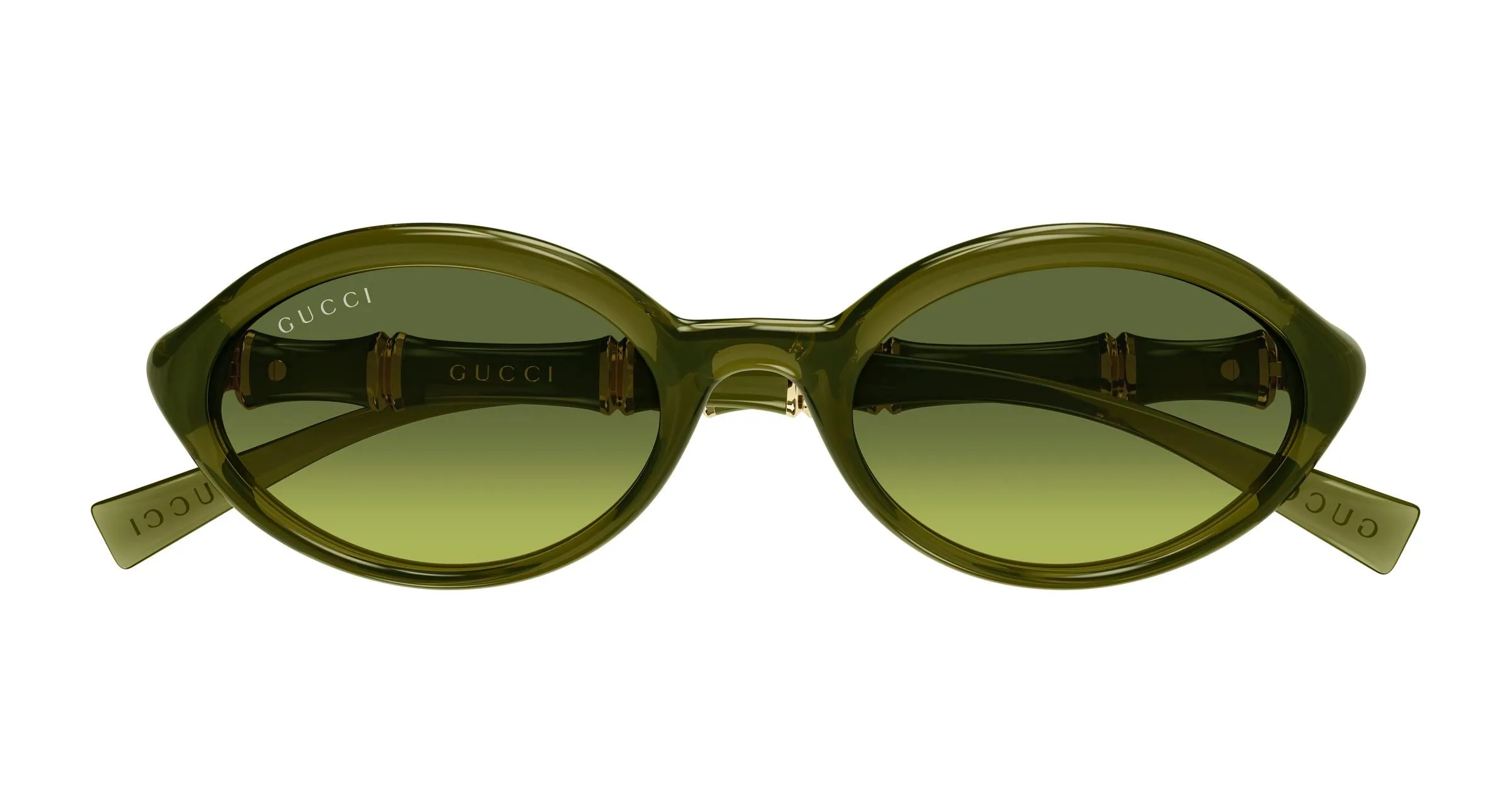 Gucci GG2059S 004 Occhiali da sole Iniettato Verde Verde Rotonda - immagine 2