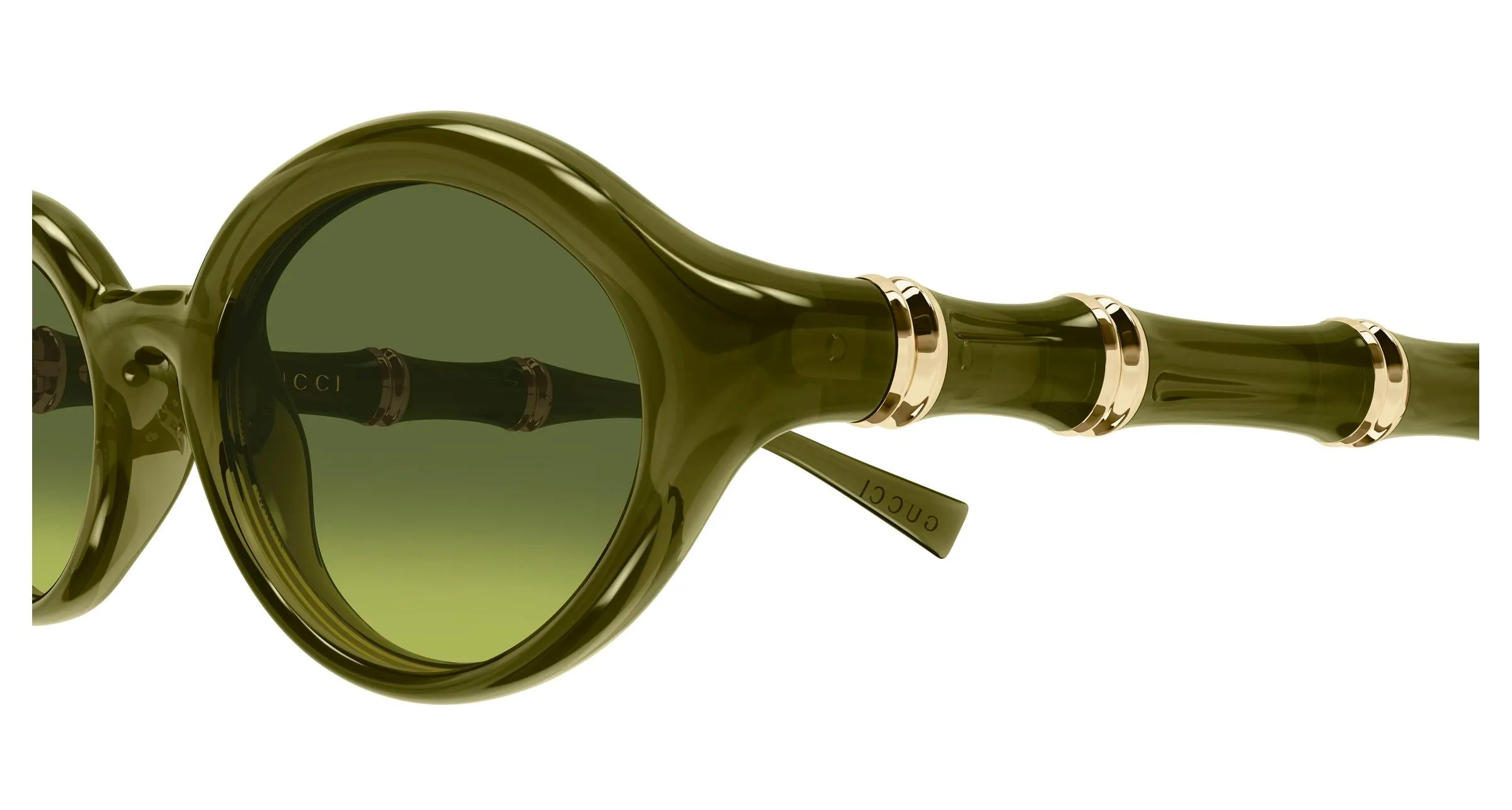 Gucci GG2059S 004 Occhiali da sole Iniettato Verde Verde Rotonda - immagine 3