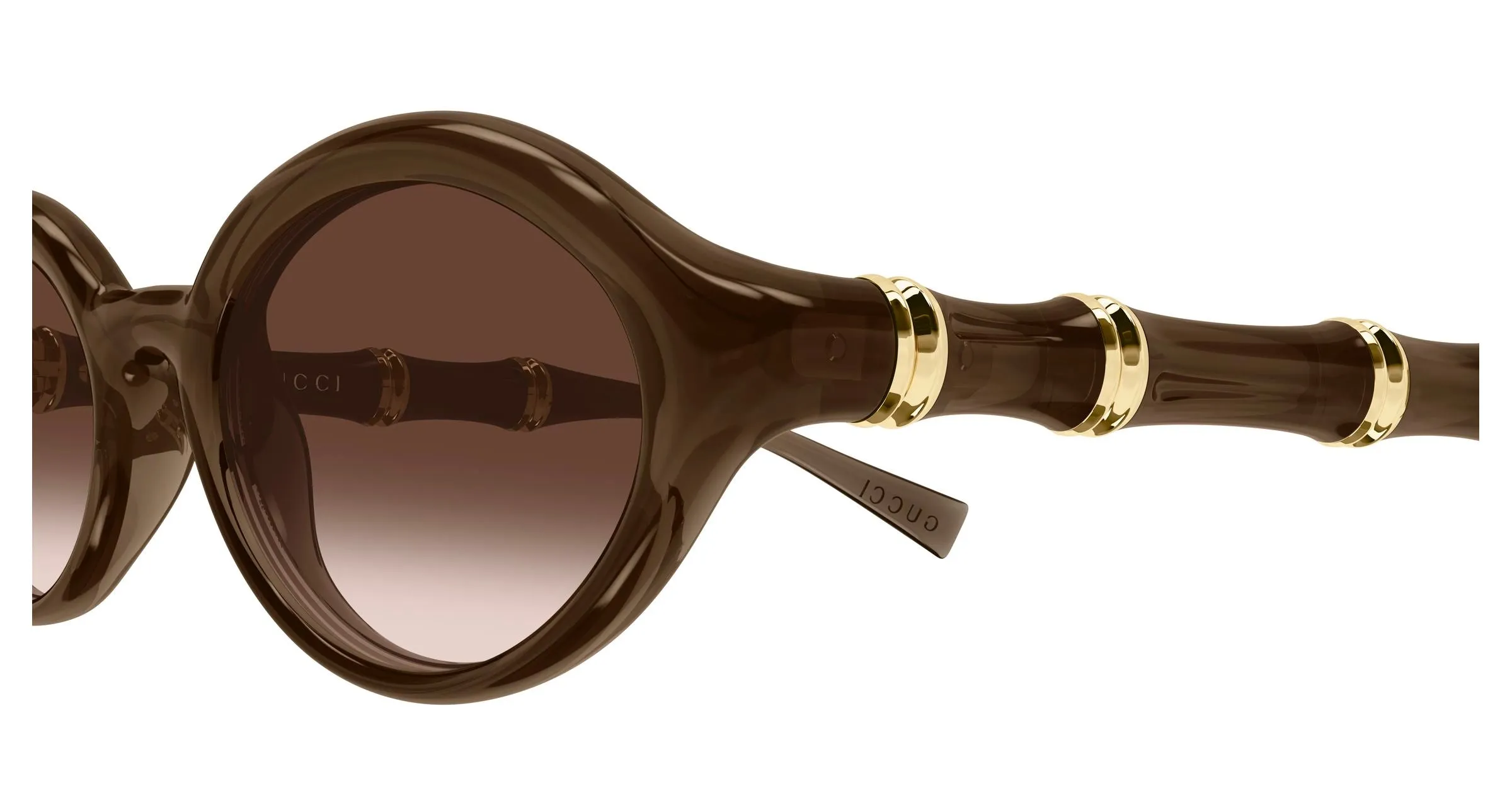 Gucci GG2059S 003 Occhiali da sole Iniettato Marrone Marrone Rotonda - immagine 3