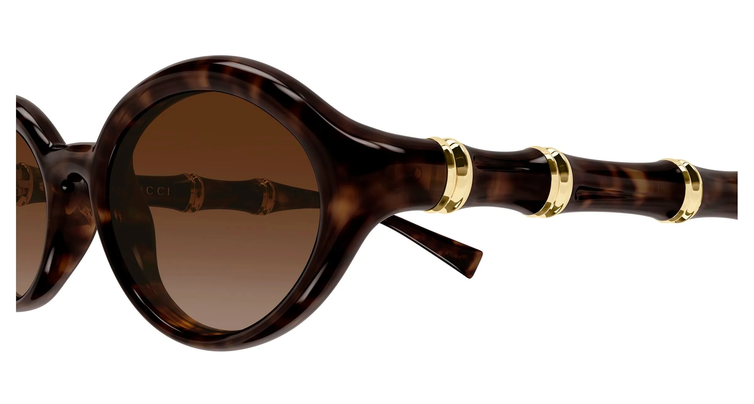 Gucci GG2059S 002 Occhiali da sole Iniettato Havana Marrone Rotonda - immagine 3