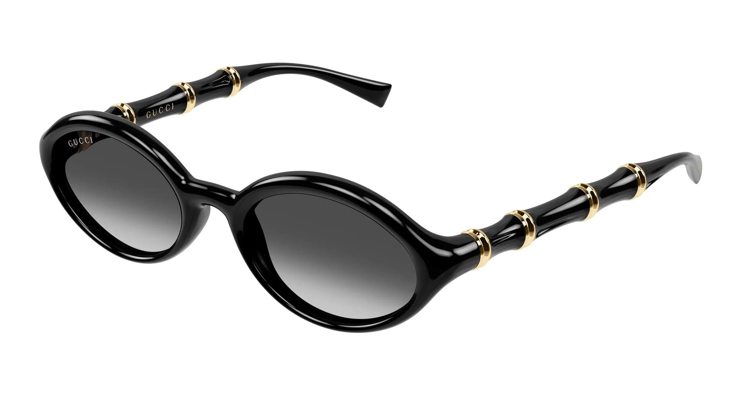 Gucci GG2059S 001 Occhiali da sole Iniettato Nero Grigio Rotonda - immagine 1