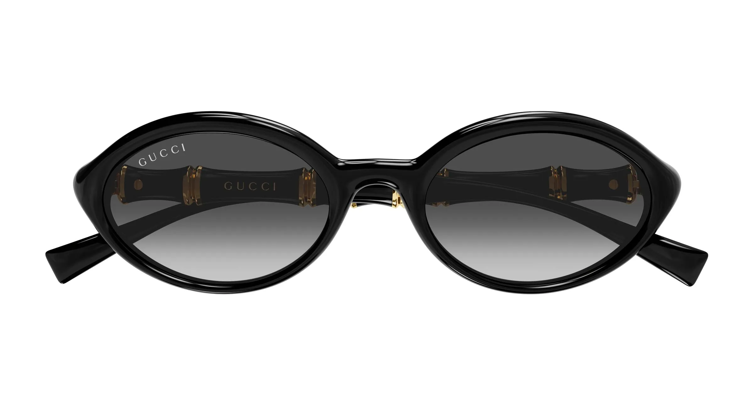 Gucci GG2059S 001 Occhiali da sole Iniettato Nero Grigio Rotonda - immagine 2