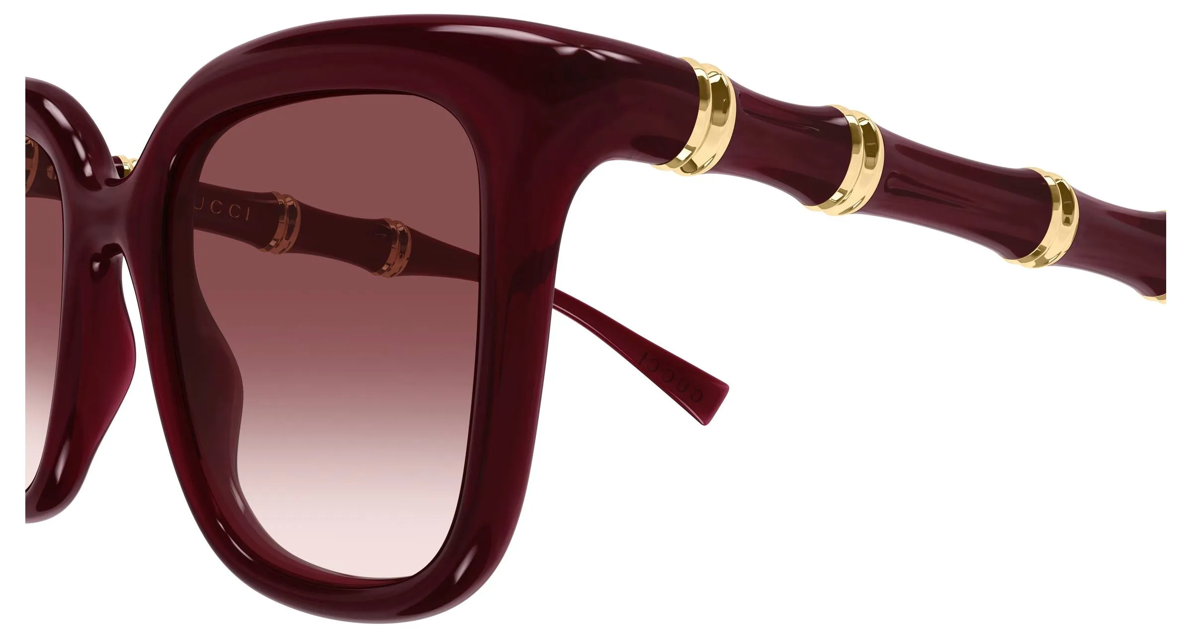 Gucci GG2058S 003 Occhiali da sole Iniettato Rosso Rosso Squadrata - immagine 3