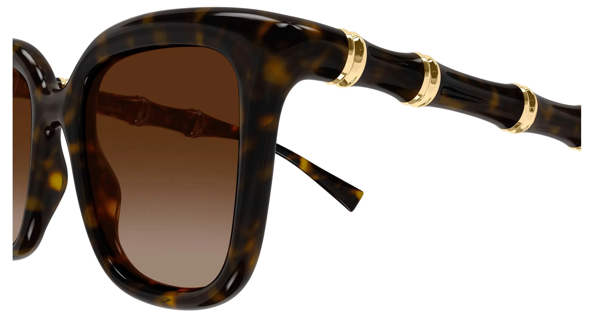 Gucci GG2058S 002 Occhiali da sole Iniettato Havana Marrone Squadrata - immagine 3
