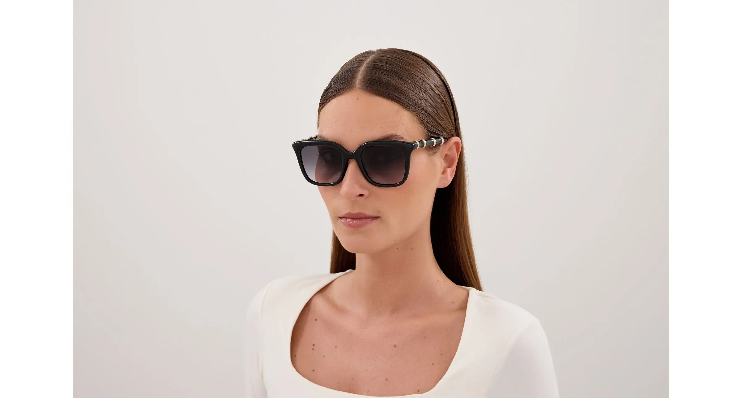 Gucci GG2058S 002 Occhiali da sole Iniettato Havana Marrone Squadrata - immagine 4
