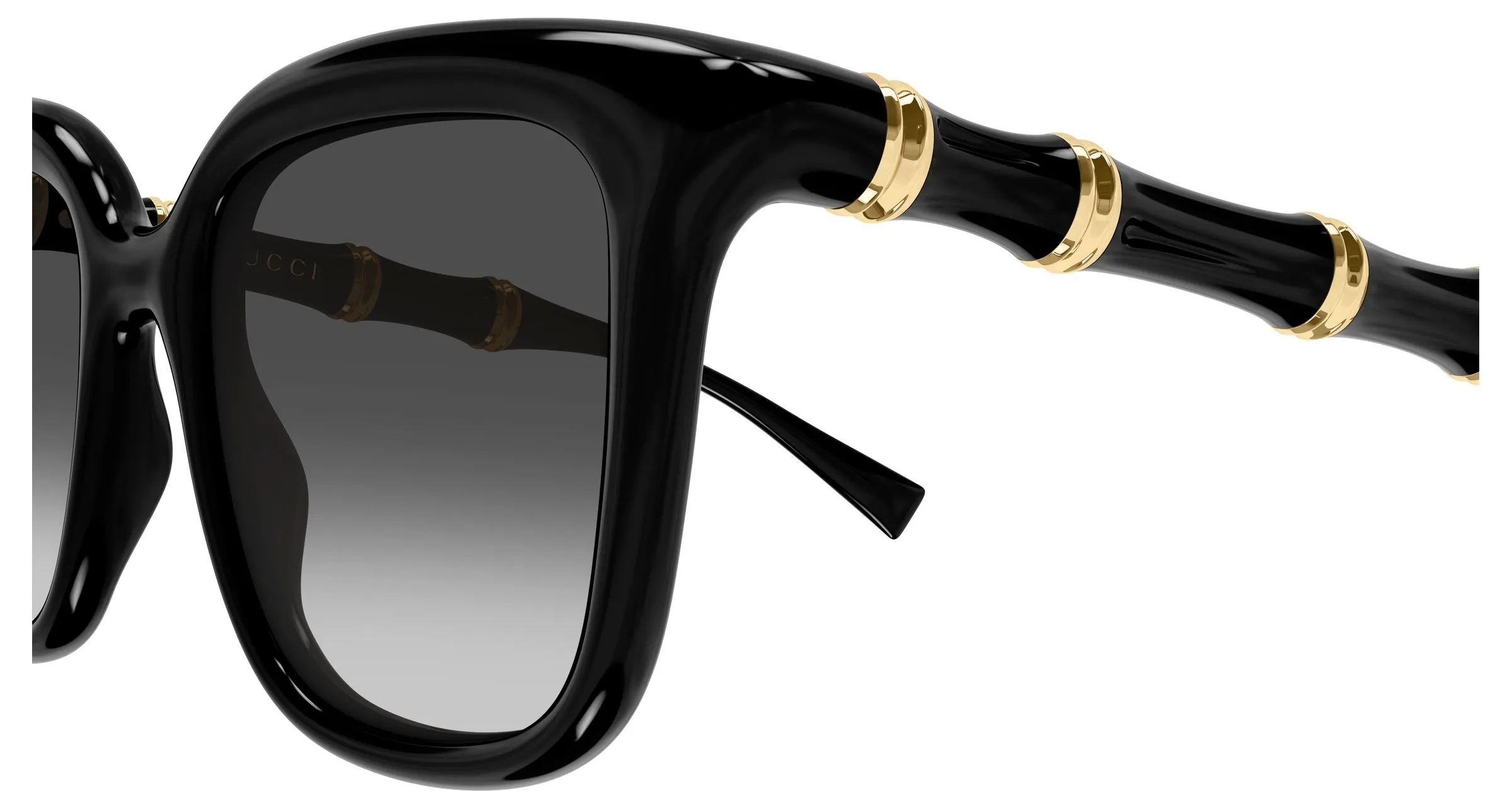 Gucci GG2058S 001 Occhiali da sole Iniettato Nero Grigio Squadrata - immagine 3