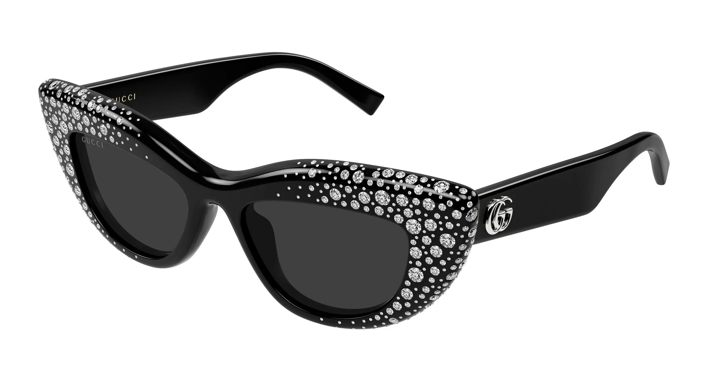 Gucci GG2031S 005 Occhiali da sole Acetato Nero Grigio Cat Eye - immagine 1
