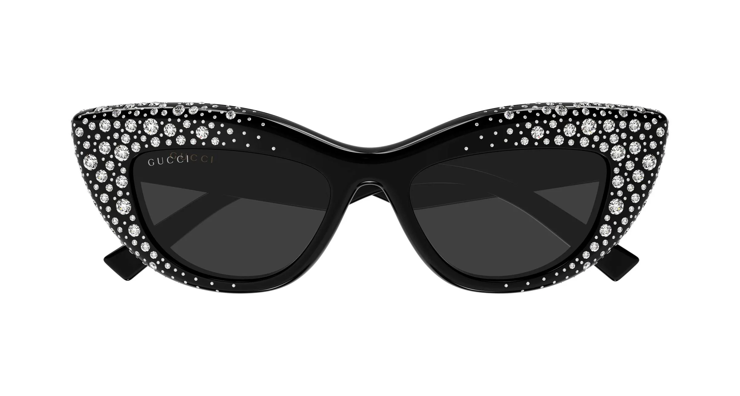 Gucci GG2031S 005 Occhiali da sole Acetato Nero Grigio Cat Eye - immagine 2