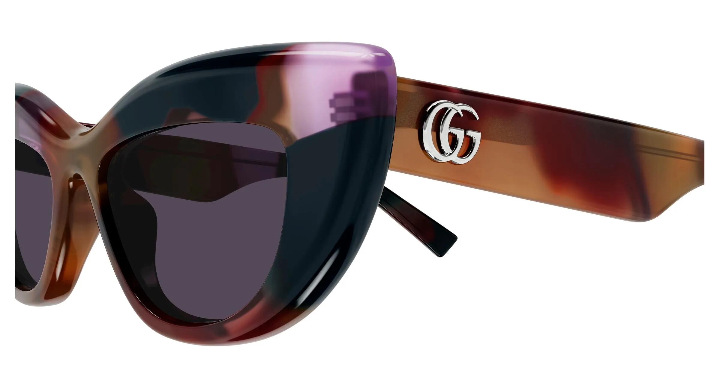Gucci GG2031S 002 Occhiali da sole Acetato Havana Viola Cat Eye - immagine 3