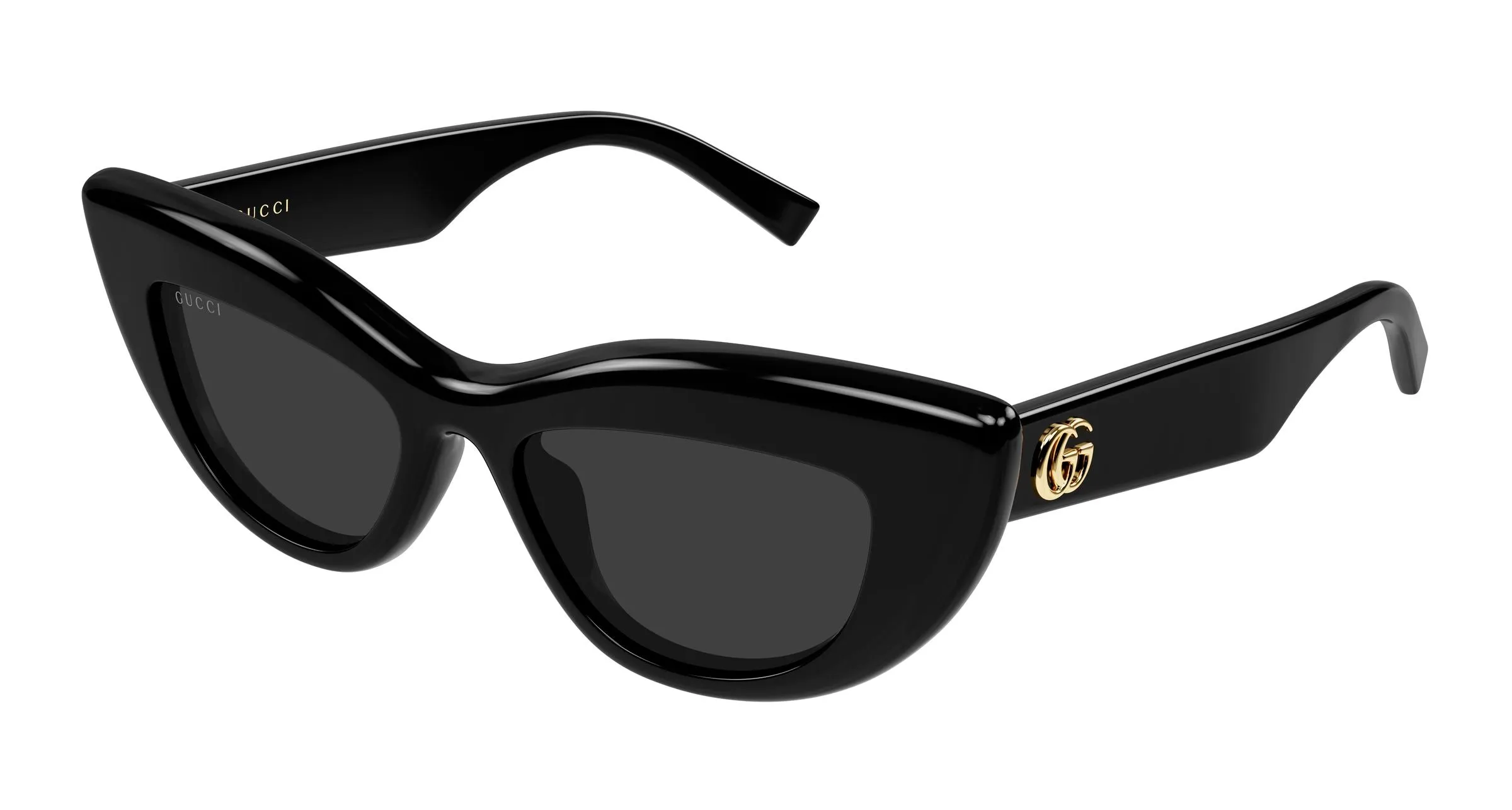 Gucci GG2031S 001 Occhiali da sole Acetato Nero Grigio Cat Eye - immagine 1
