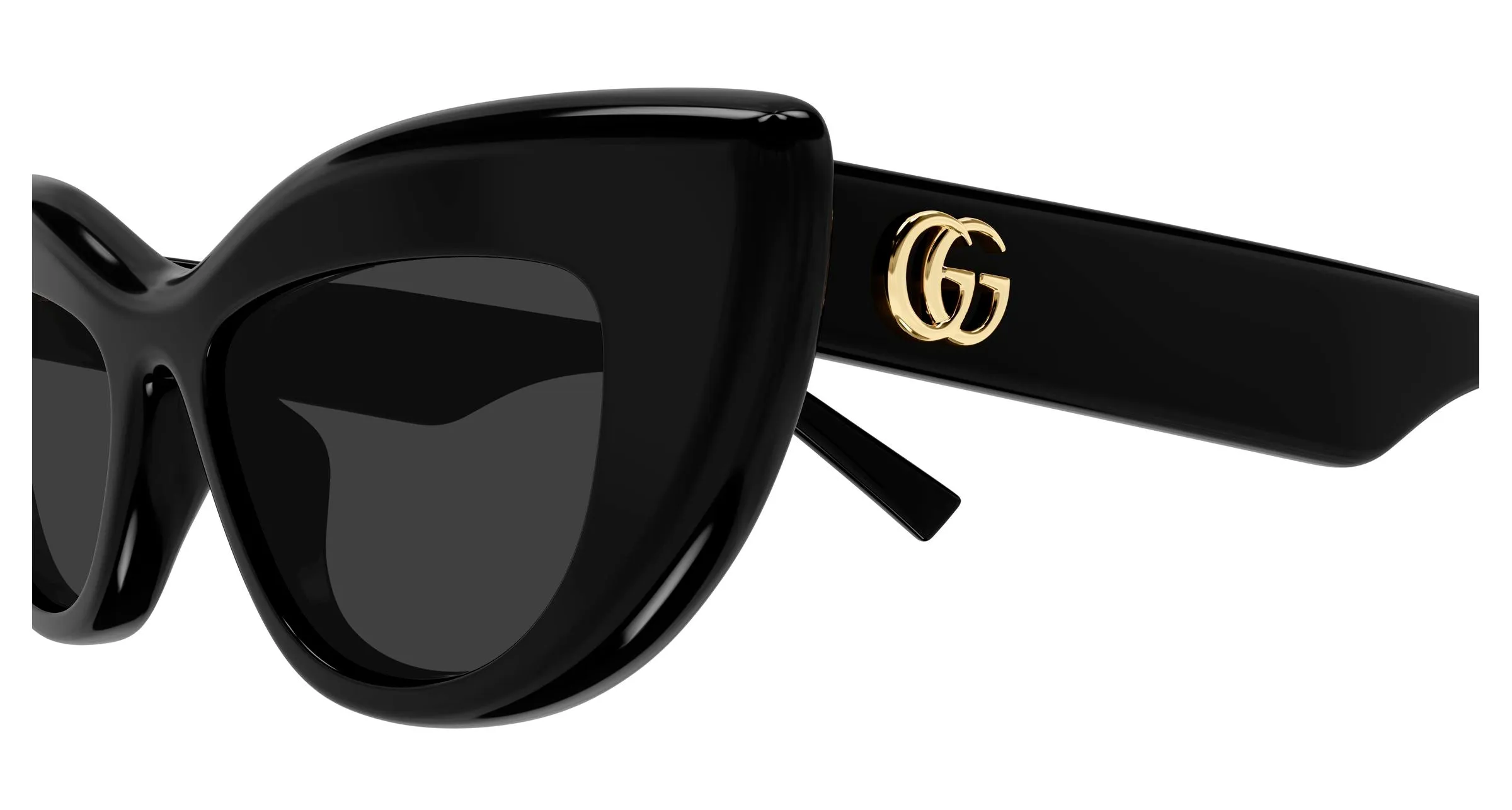 Gucci GG2031S 001 Occhiali da sole Acetato Nero Grigio Cat Eye - immagine 3