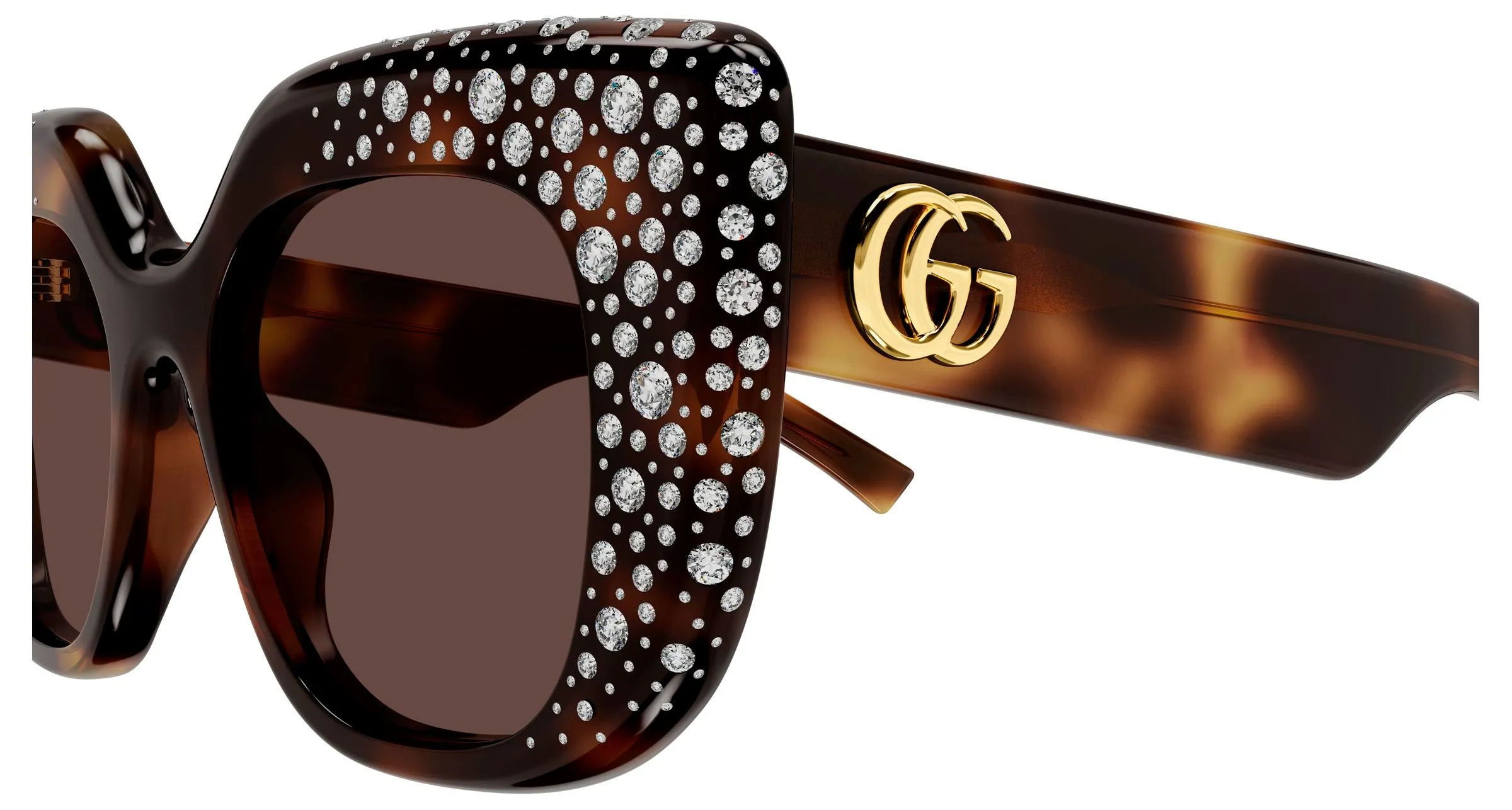 Gucci GG2030S 006 Occhiali da sole Acetato Havana Marrone Squadrata - immagine 3