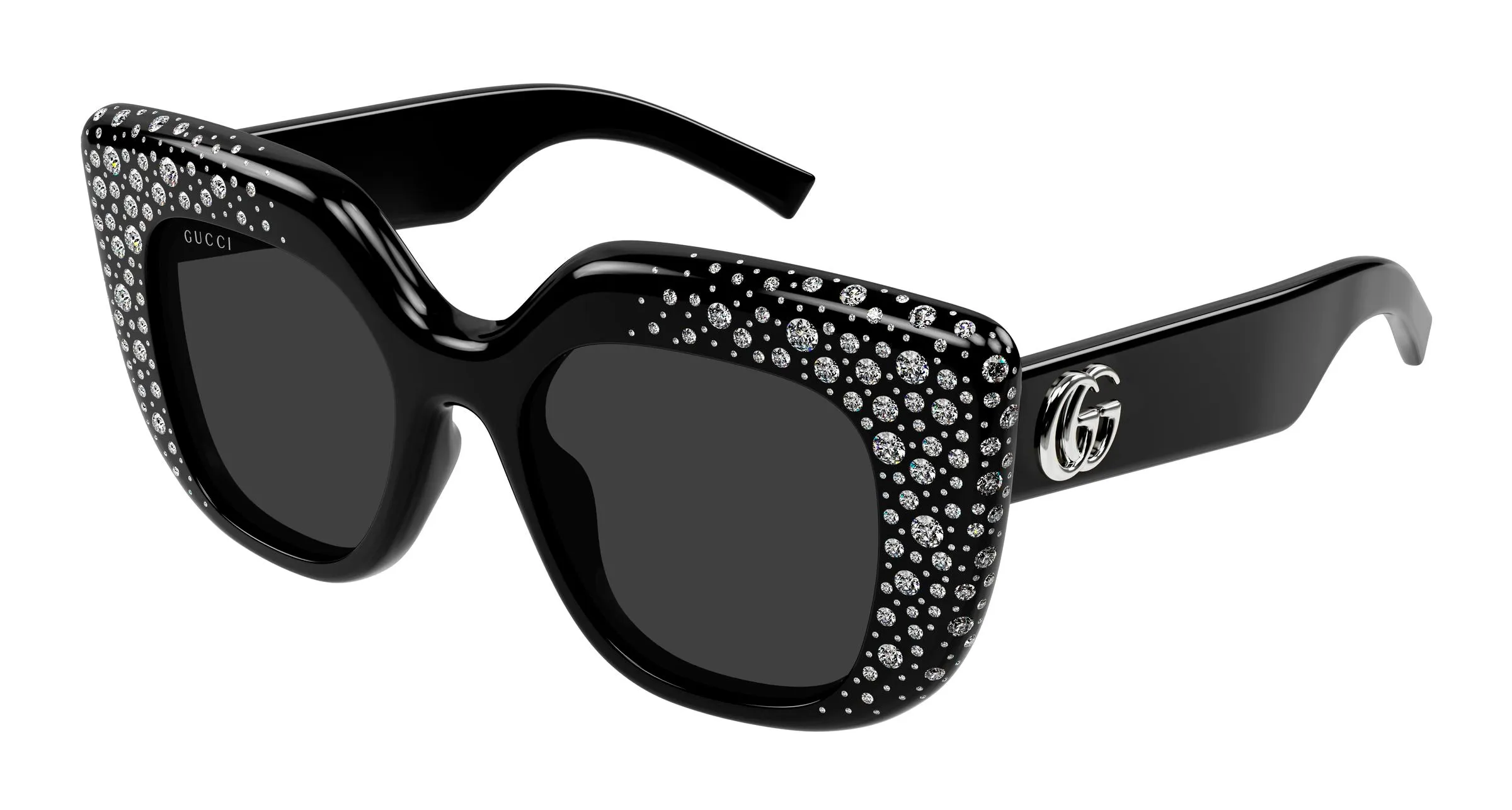 Gucci GG2030S 005 Occhiali da sole Acetato Nero Grigio Squadrata - immagine 1