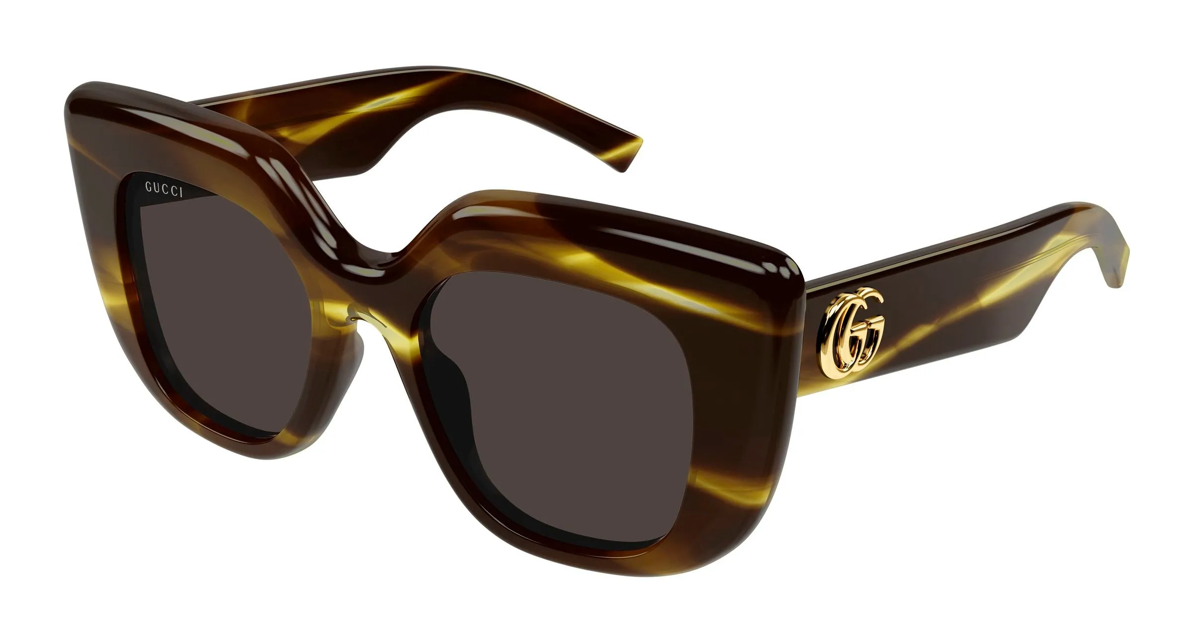 Gucci GG2030S 003 Occhiali da sole Acetato Havana Grigio Squadrata - immagine 1