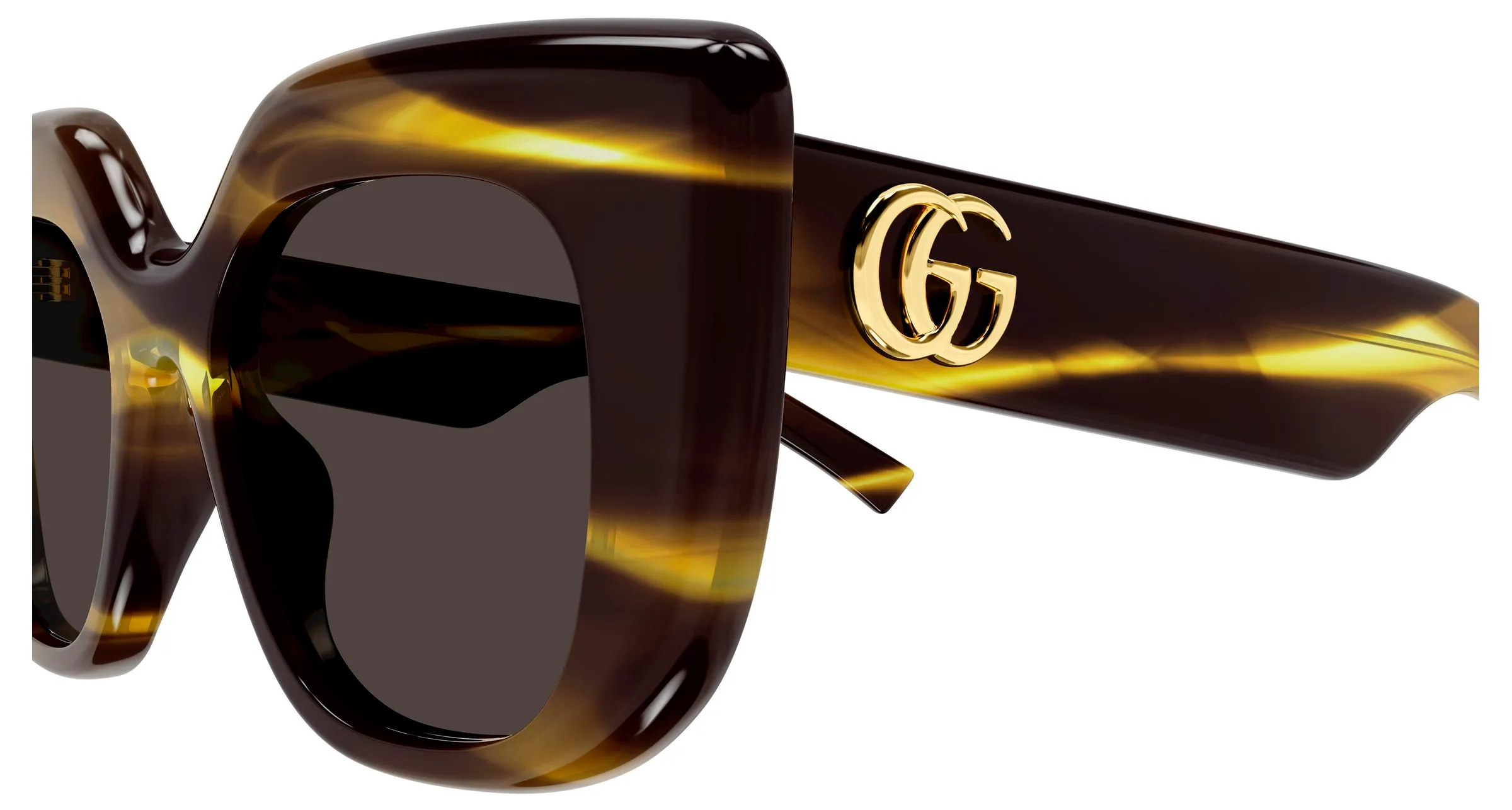 Gucci GG2030S 003 Occhiali da sole Acetato Havana Grigio Squadrata - immagine 3