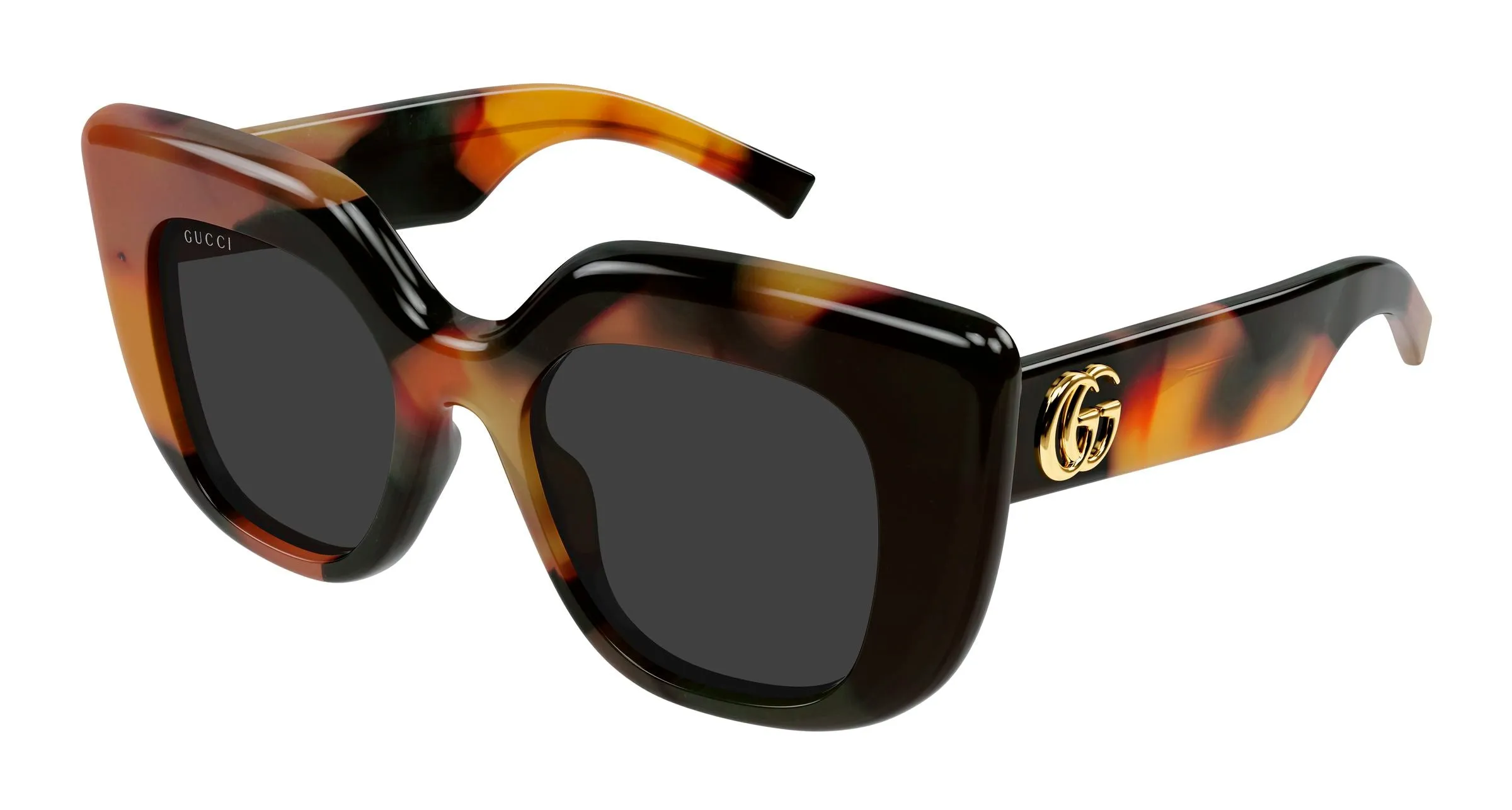 Gucci GG2030S 002 Occhiali da sole Acetato Havana Grigio Squadrata - immagine 1