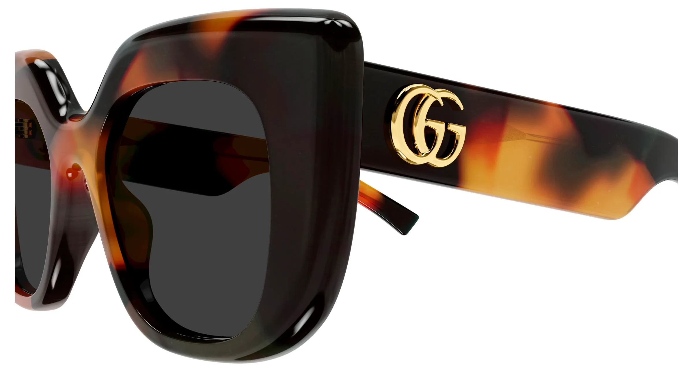 Gucci GG2030S 002 Occhiali da sole Acetato Havana Grigio Squadrata - immagine 3