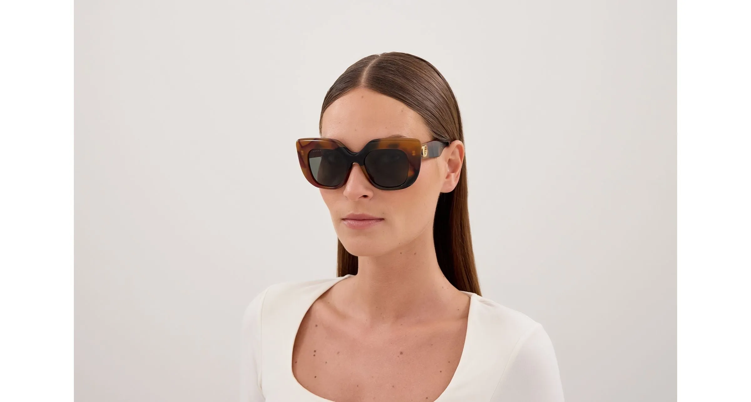 Gucci GG2030S 002 Occhiali da sole Acetato Havana Grigio Squadrata - immagine 4