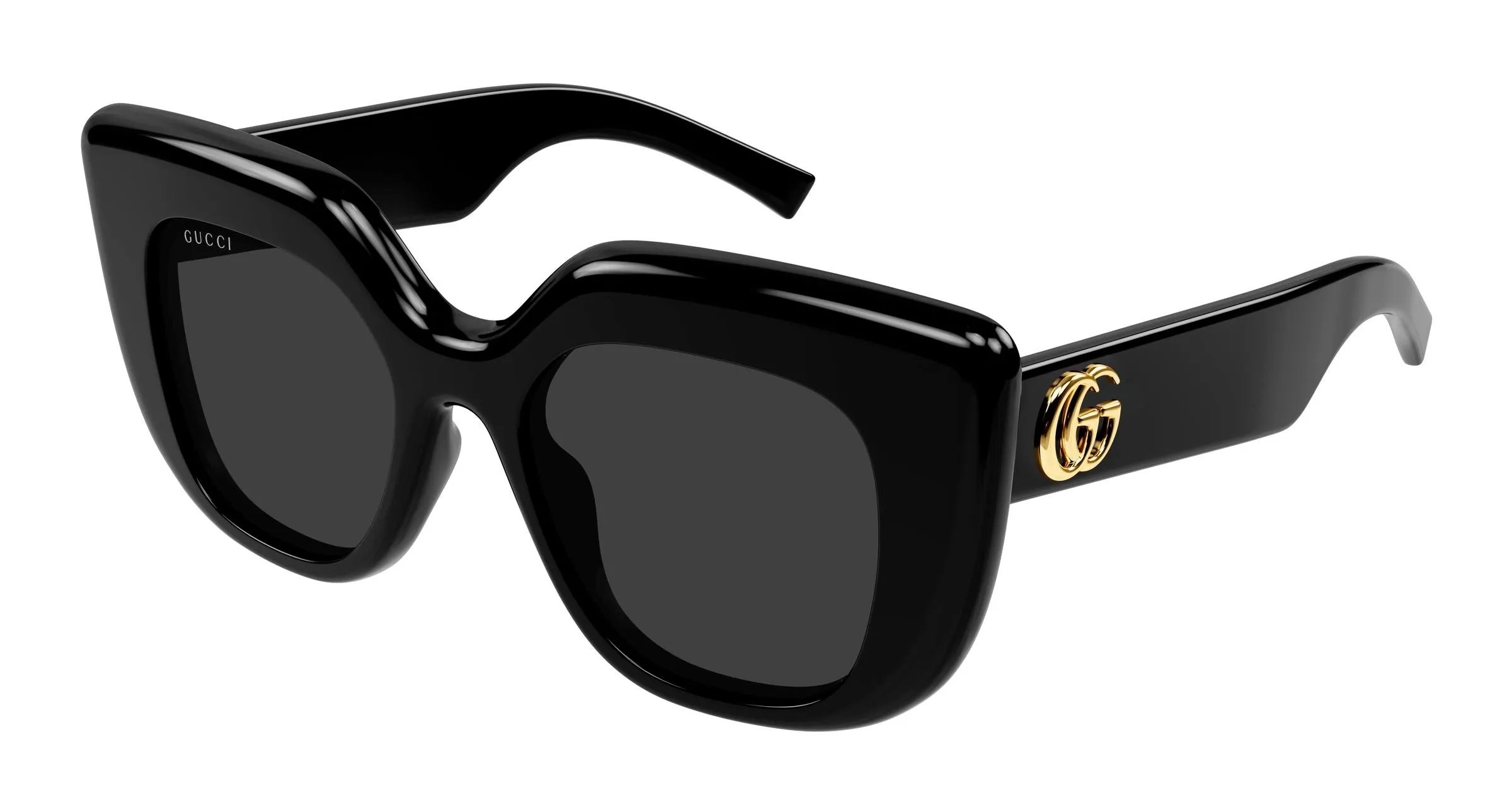 Gucci GG2030S 001 Occhiali da sole Acetato Nero Grigio Squadrata - immagine 1