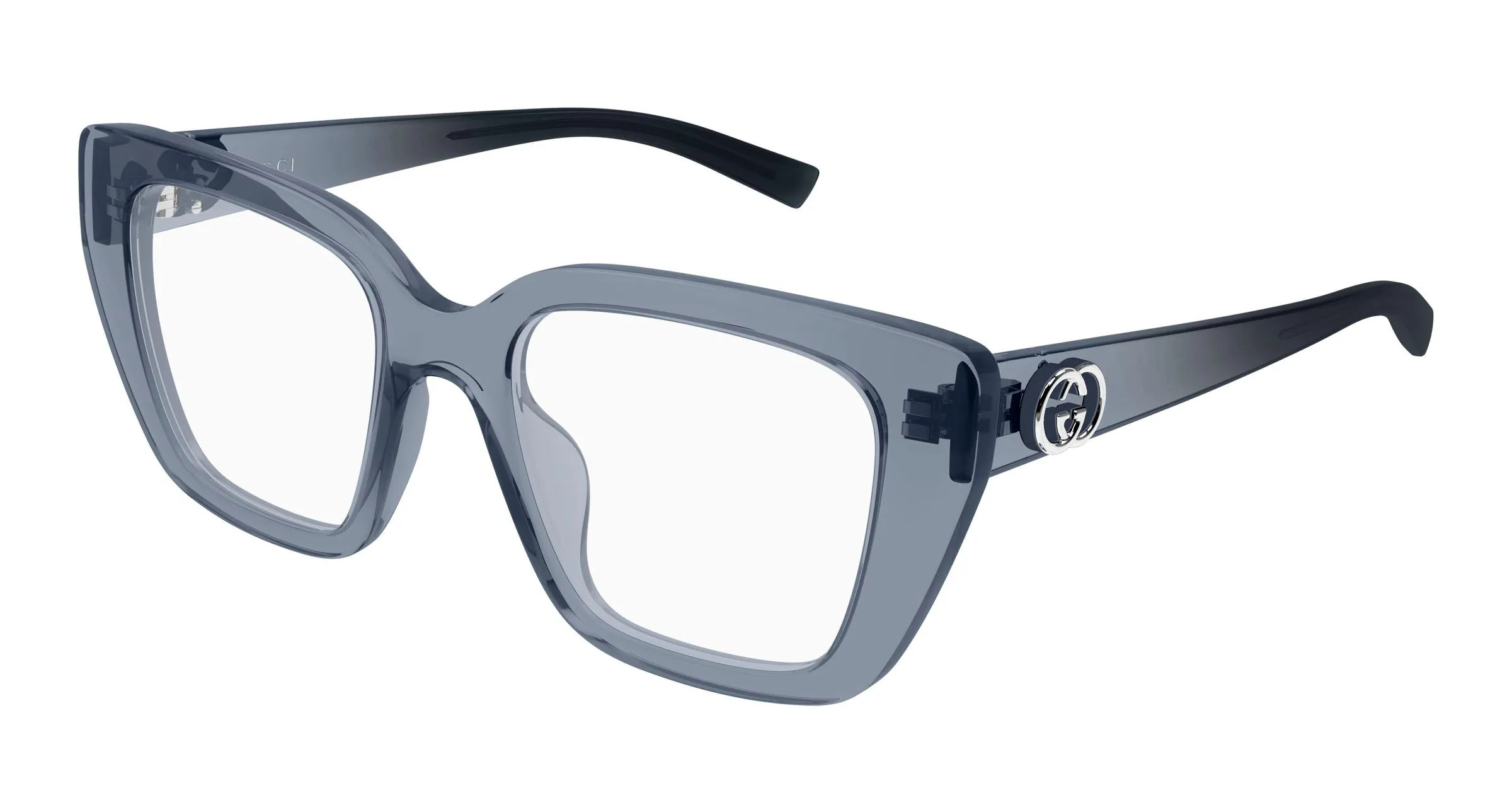 Gucci GG2028O 003 Montature da vista Iniettato Grigio Trasparente Cat Eye - immagine 1