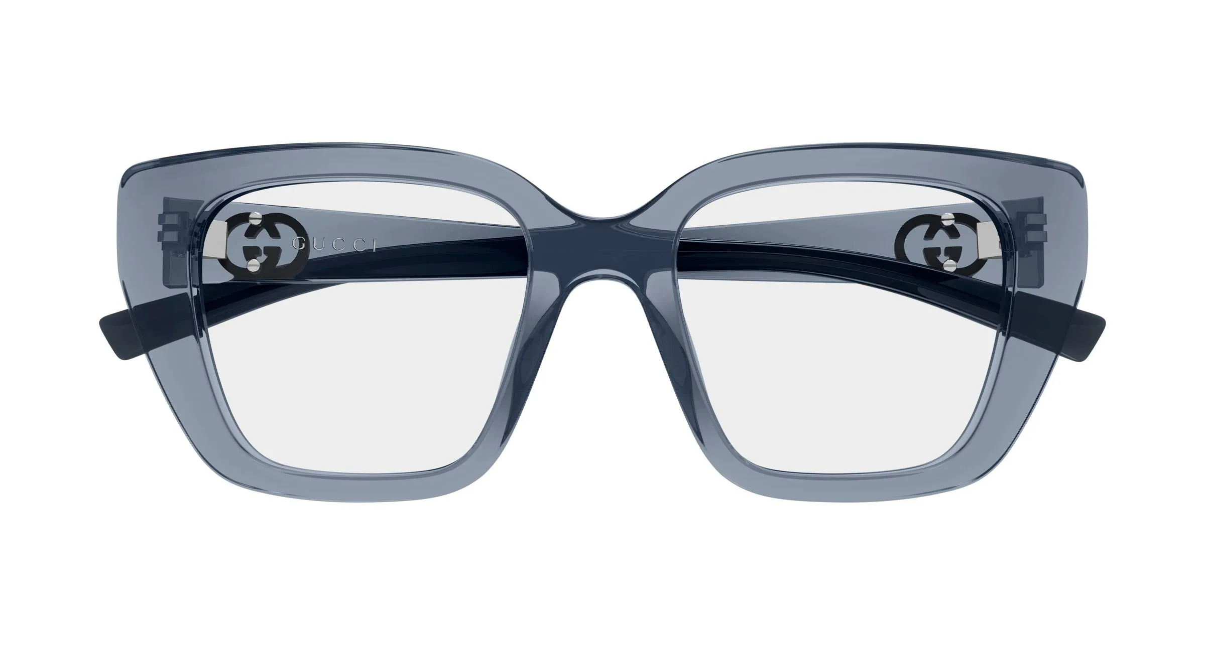 Gucci GG2028O 003 Montature da vista Iniettato Grigio Trasparente Cat Eye - immagine 2