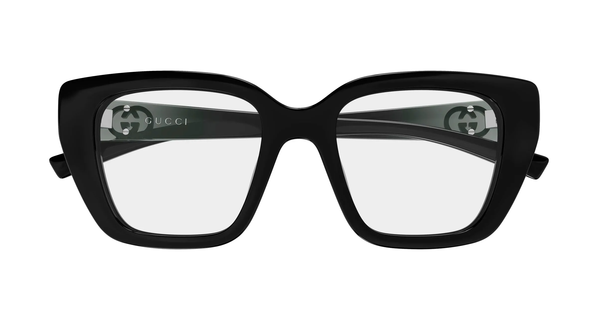 Gucci GG2028O 001 Montature da vista Iniettato Nero Trasparente Cat Eye - immagine 2