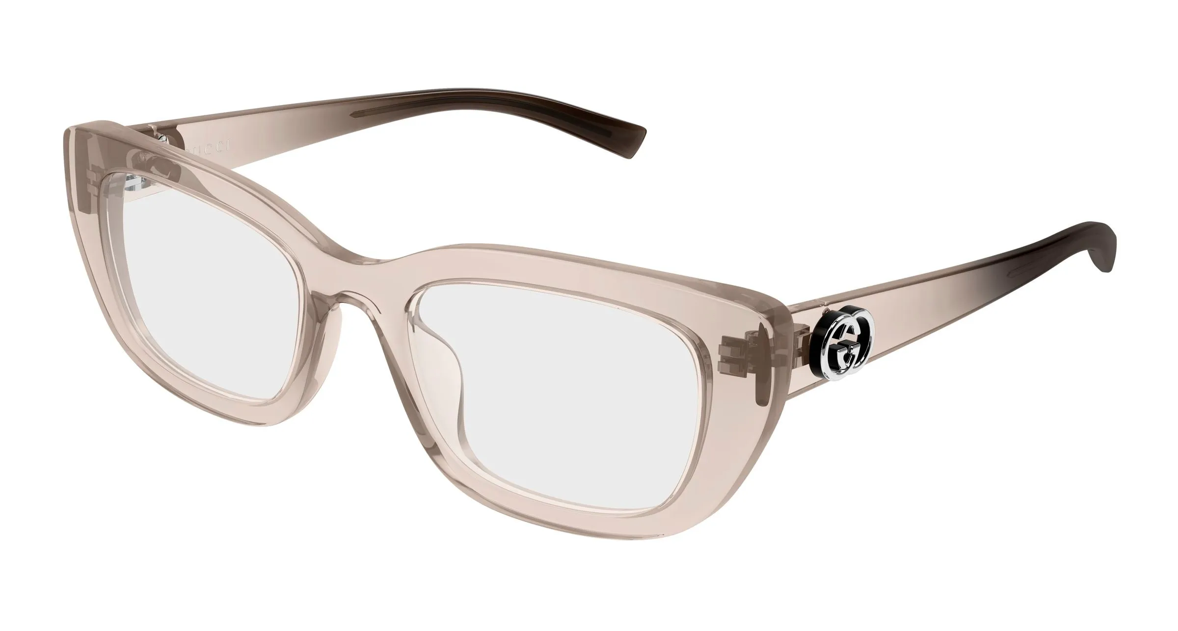 Gucci GG2027O 004 Montature da vista Iniettato Marrone Trasparente Cat Eye - immagine 1