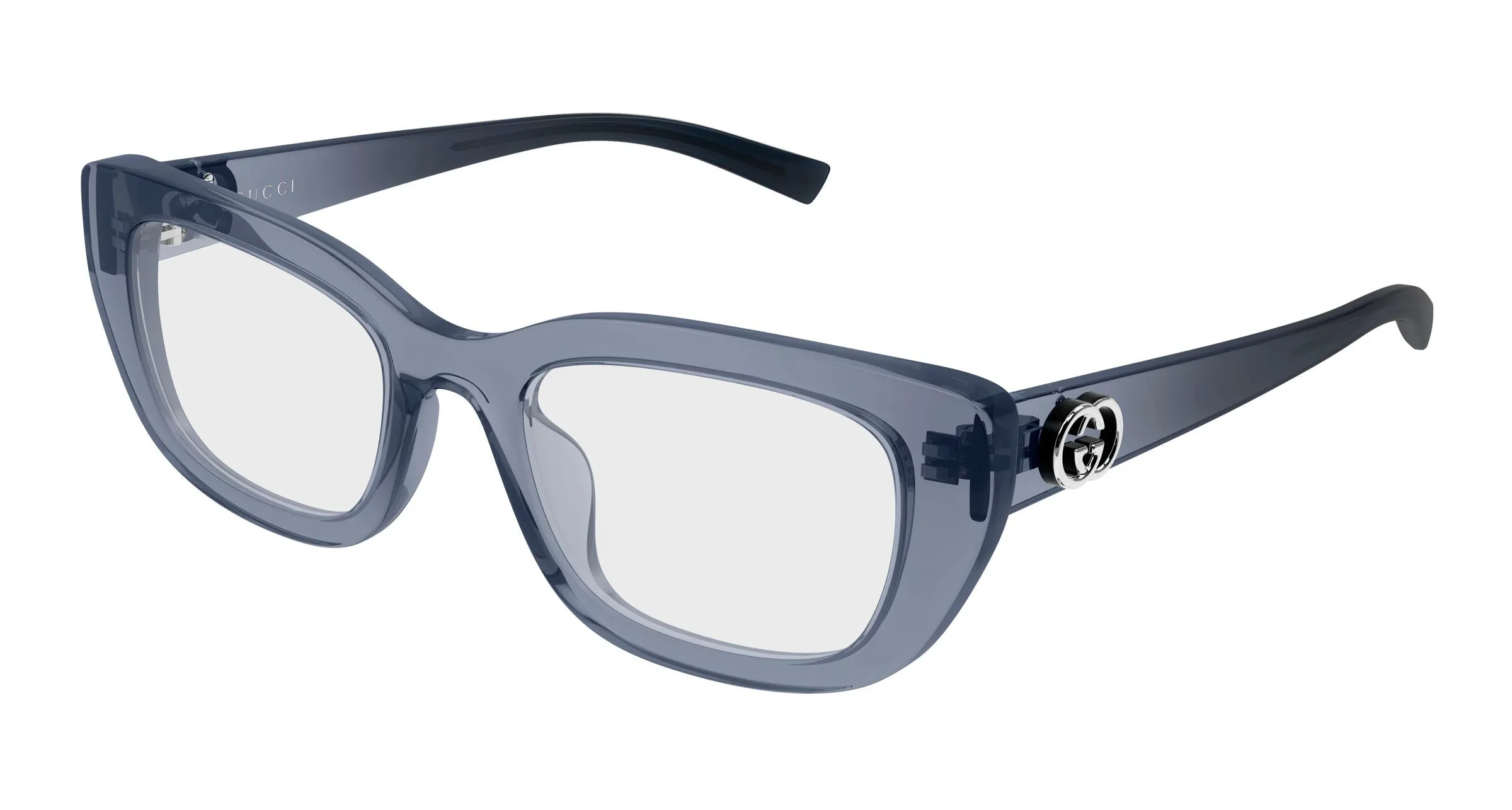 Gucci GG2027O 003 Montature da vista Iniettato Grigio Trasparente Cat Eye - immagine 1