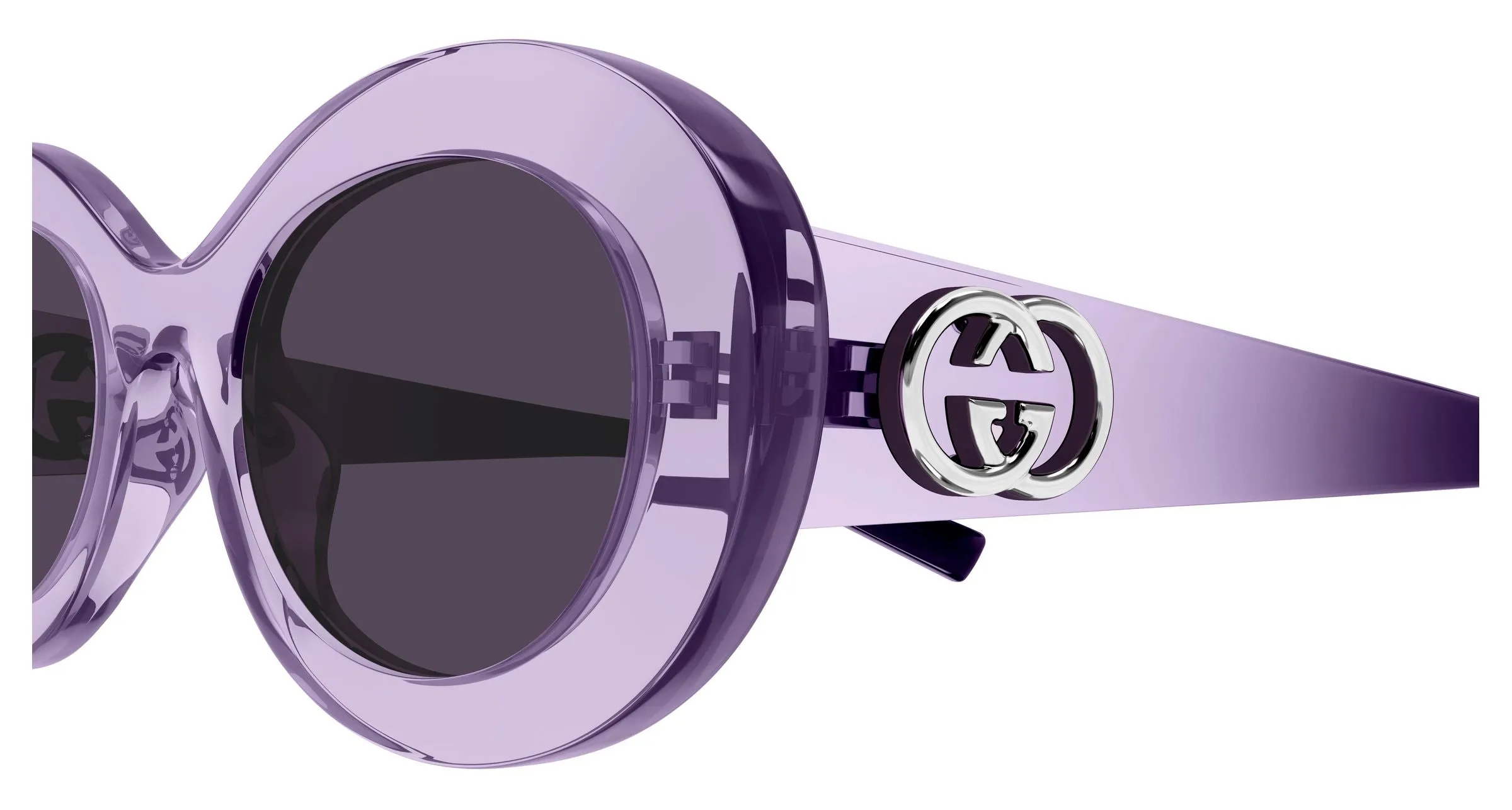 Gucci GG2026S 003 Occhiali da sole Iniettato Viola Viola Rotonda - immagine 3