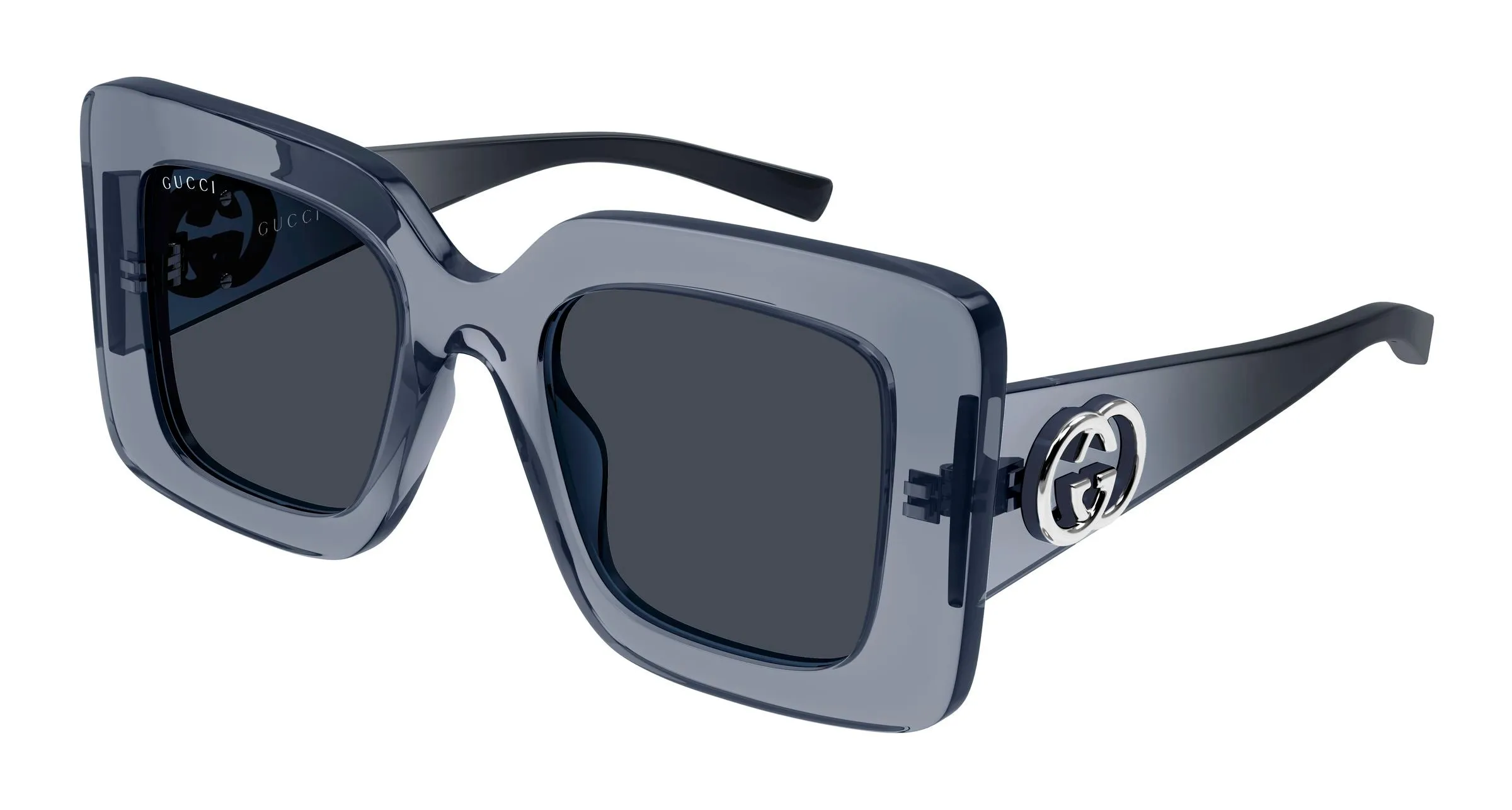 Gucci GG2025S 003 Occhiali da sole Iniettato Grigio Blu Squadrata - immagine 1