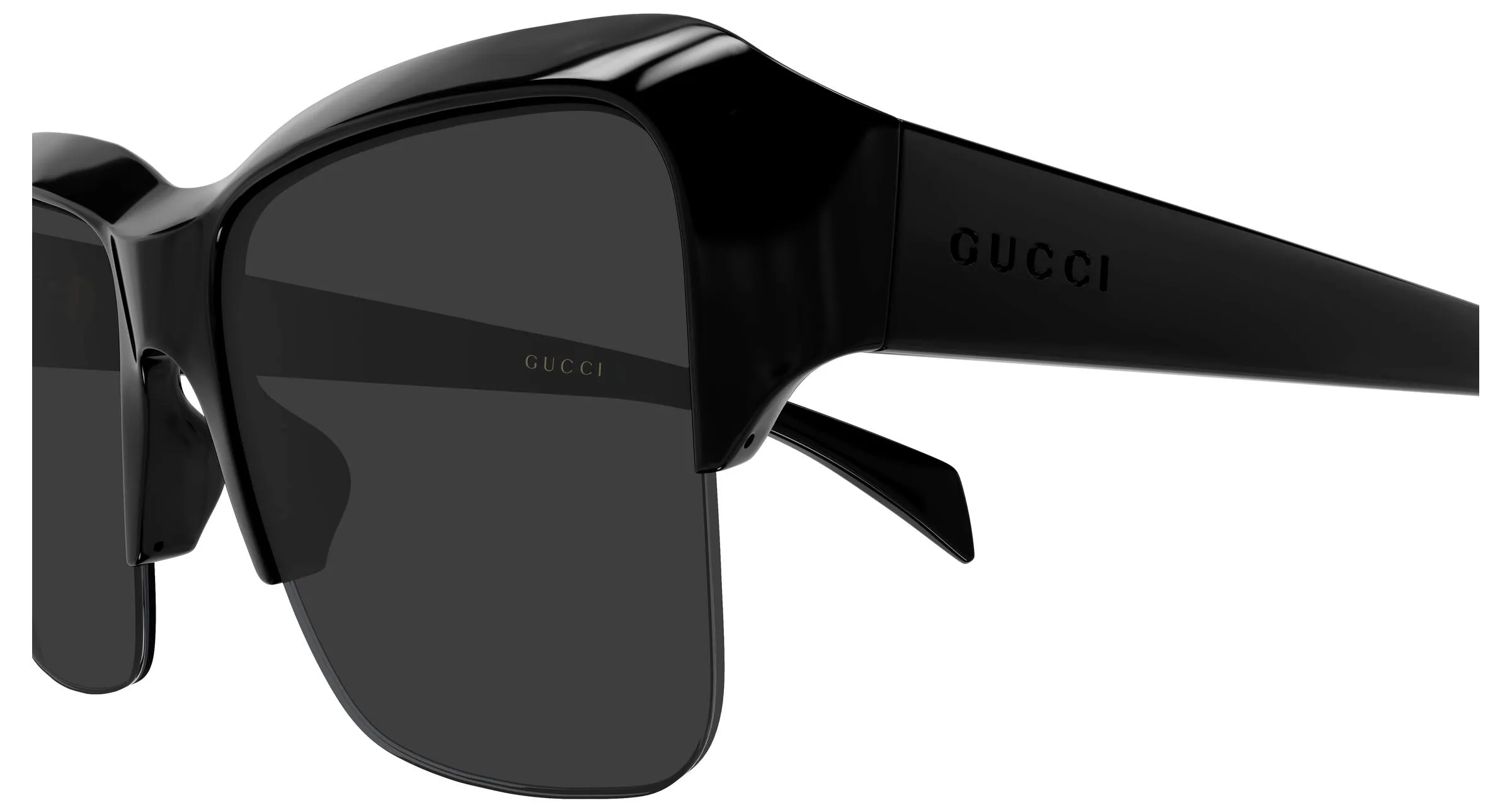 Gucci GG2024S 001 Occhiali da sole Bio-iniettato Nero Grigio Pilot - immagine 3