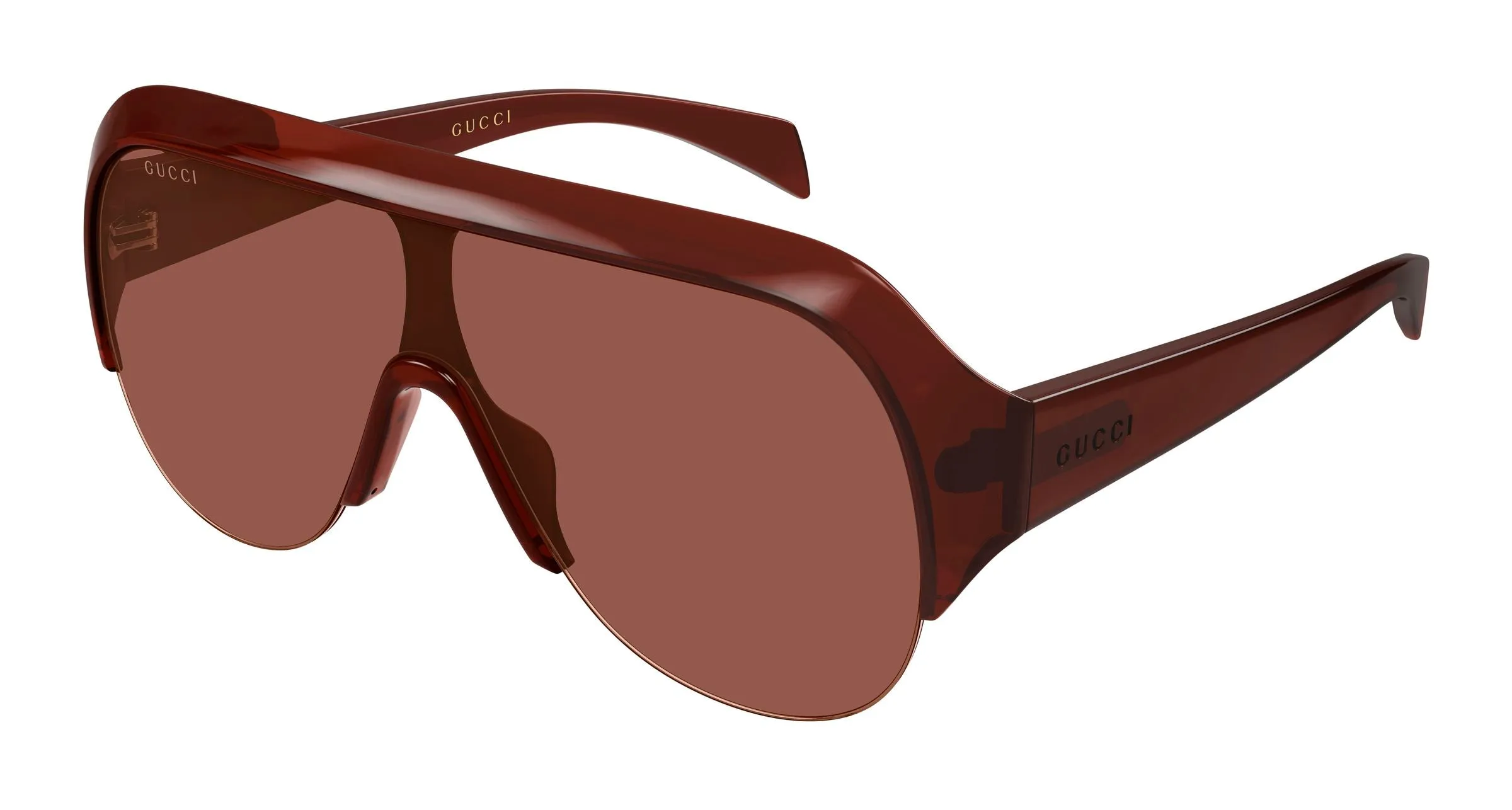 Gucci GG2023S 004 Occhiali da sole Bio-iniettato Bordeaux Marrone Maschera - immagine 1