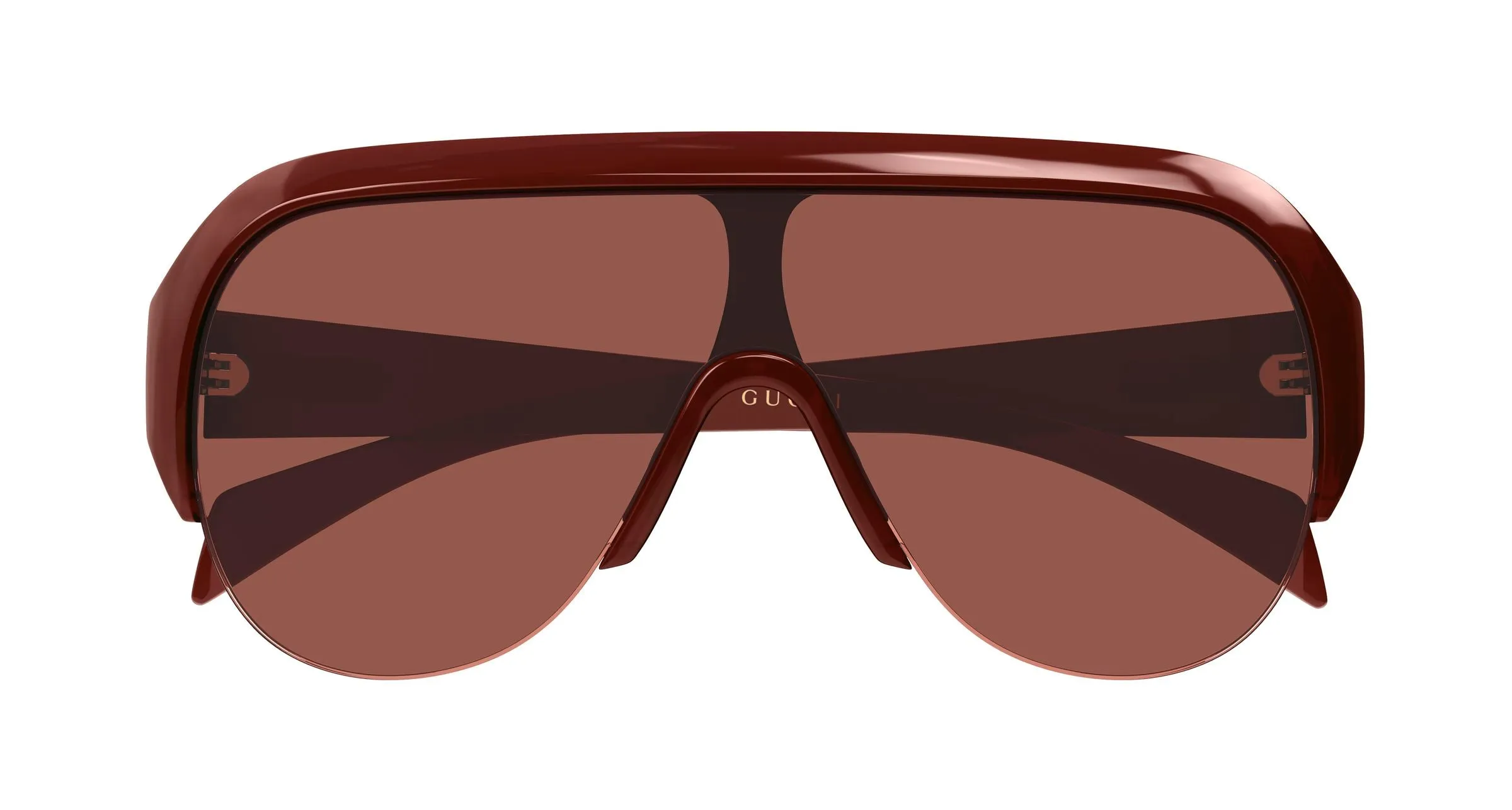 Gucci GG2023S 004 Occhiali da sole Bio-iniettato Bordeaux Marrone Maschera - immagine 2