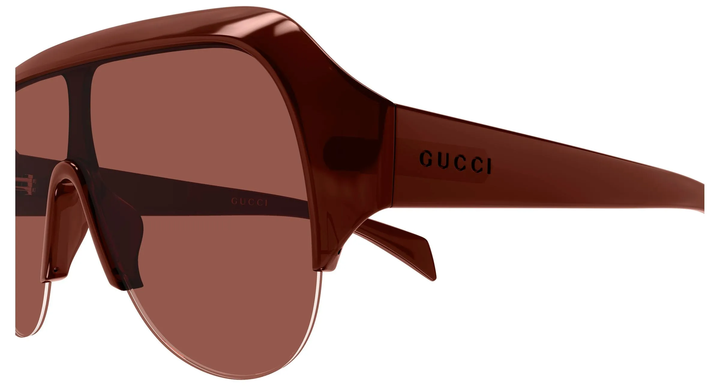 Gucci GG2023S 004 Occhiali da sole Bio-iniettato Bordeaux Marrone Maschera - immagine 3