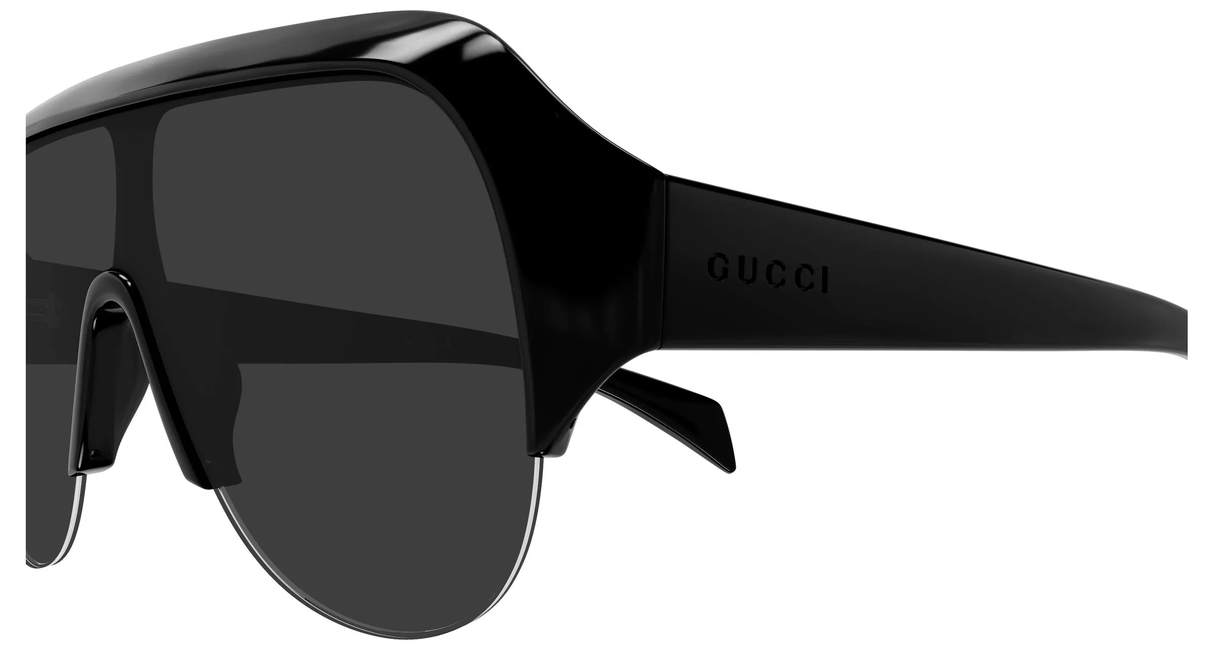 Gucci GG2023S 001 Occhiali da sole Bio-iniettato Nero Grigio Maschera - immagine 3