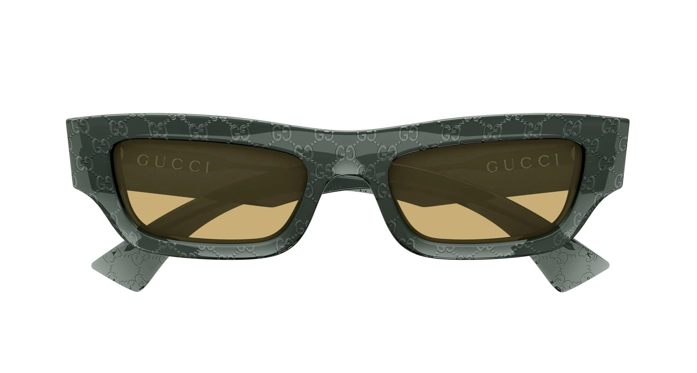 Gucci GG1839S 009 Occhiali da sole Acetato Grigio Marrone Squadrata - immagine 2