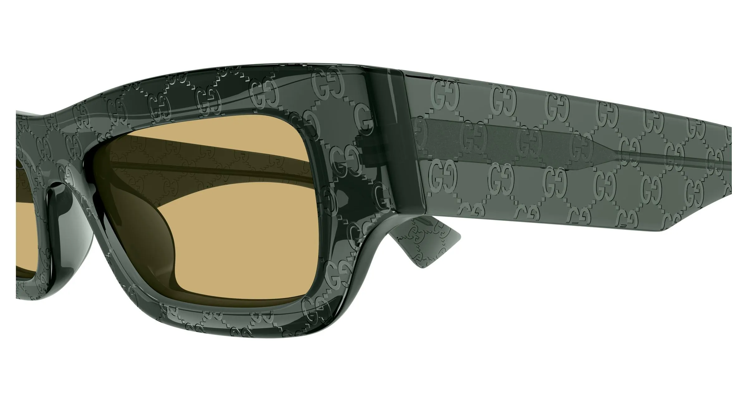 Gucci GG1839S 009 Occhiali da sole Acetato Grigio Marrone Squadrata - immagine 3