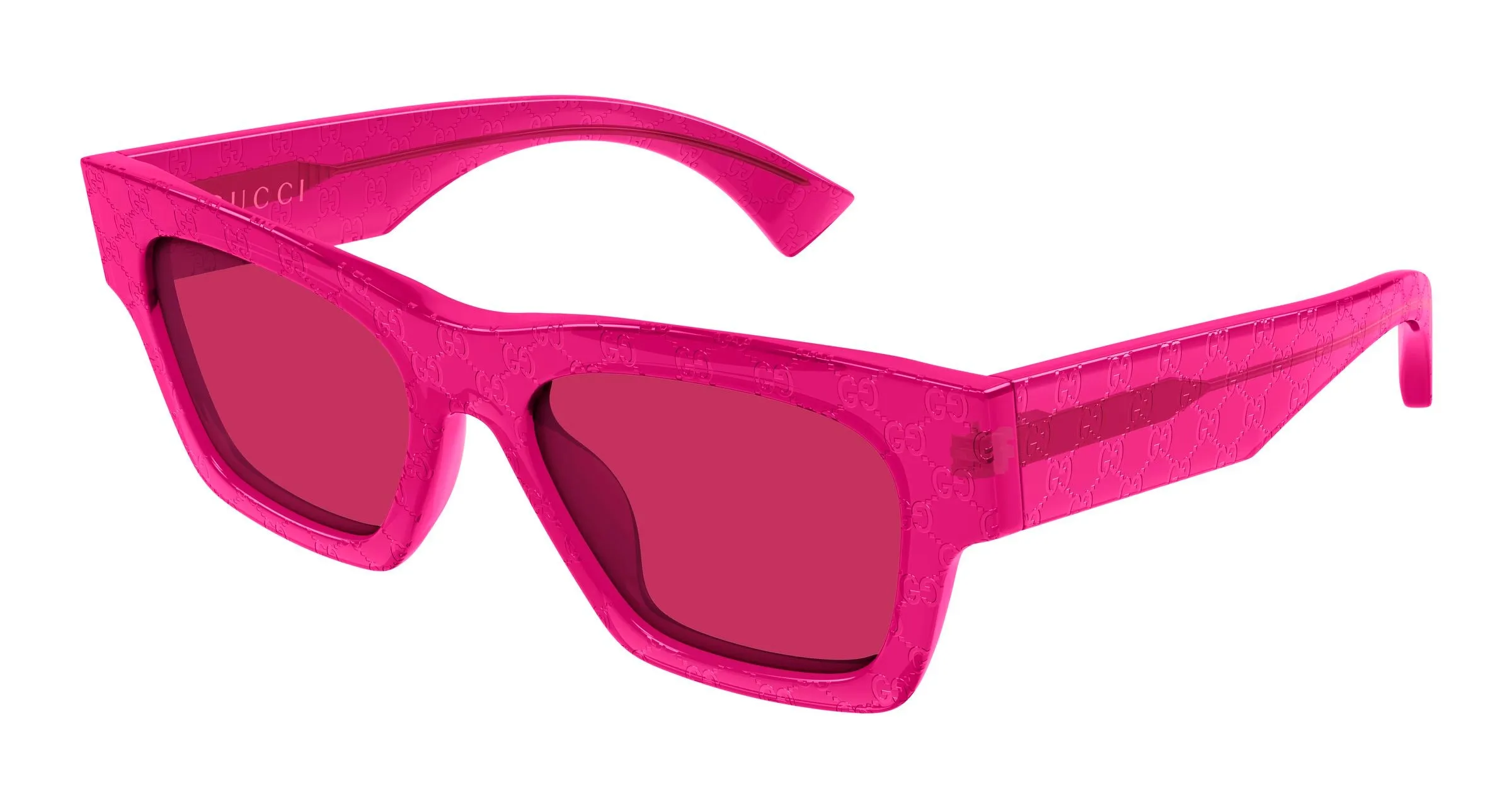 Gucci GG1835S 008 Occhiali da sole Acetato Fucsia Rosso Squadrata - immagine 1