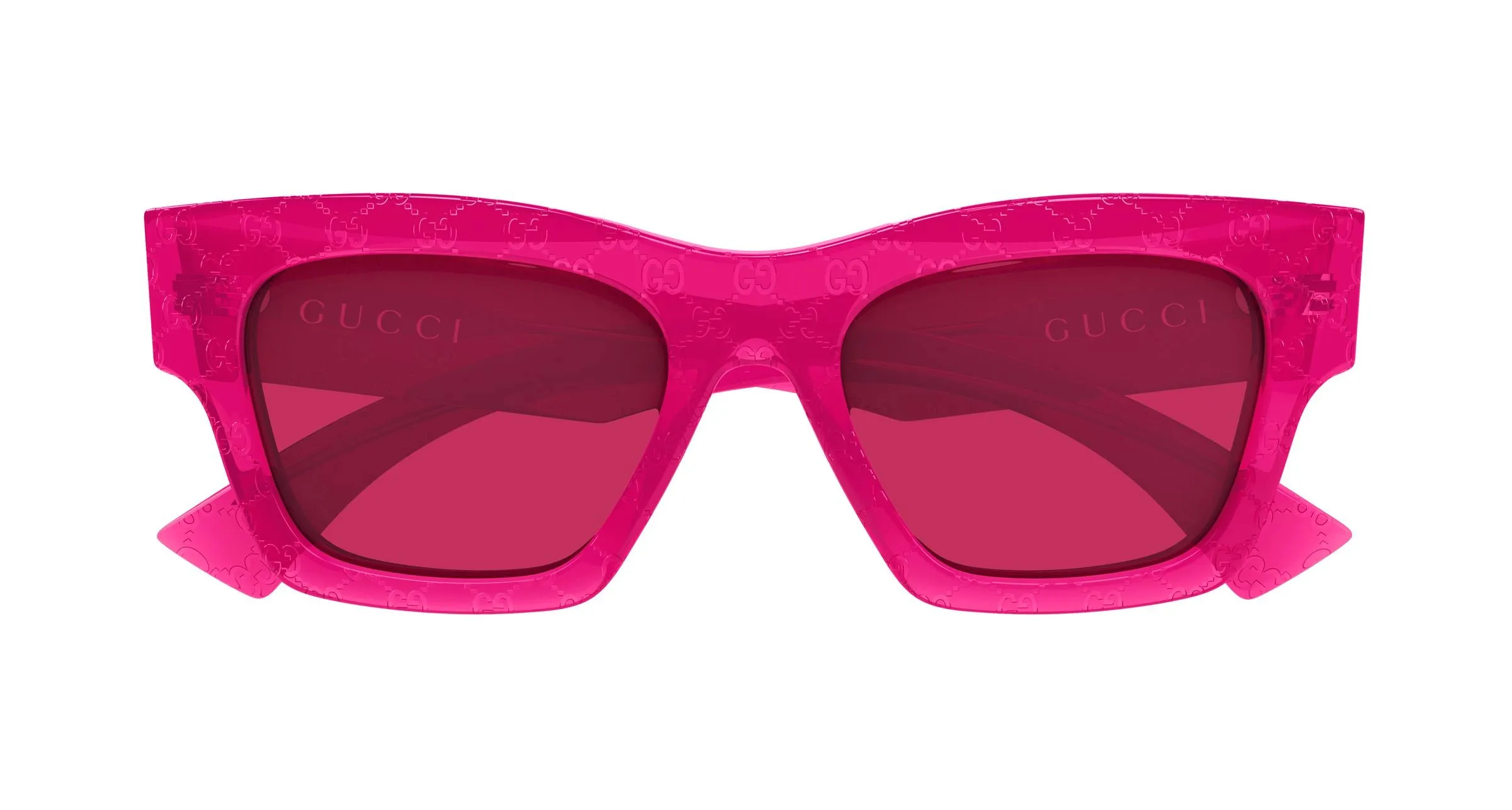 Gucci GG1835S 008 Occhiali da sole Acetato Fucsia Rosso Squadrata - immagine 2