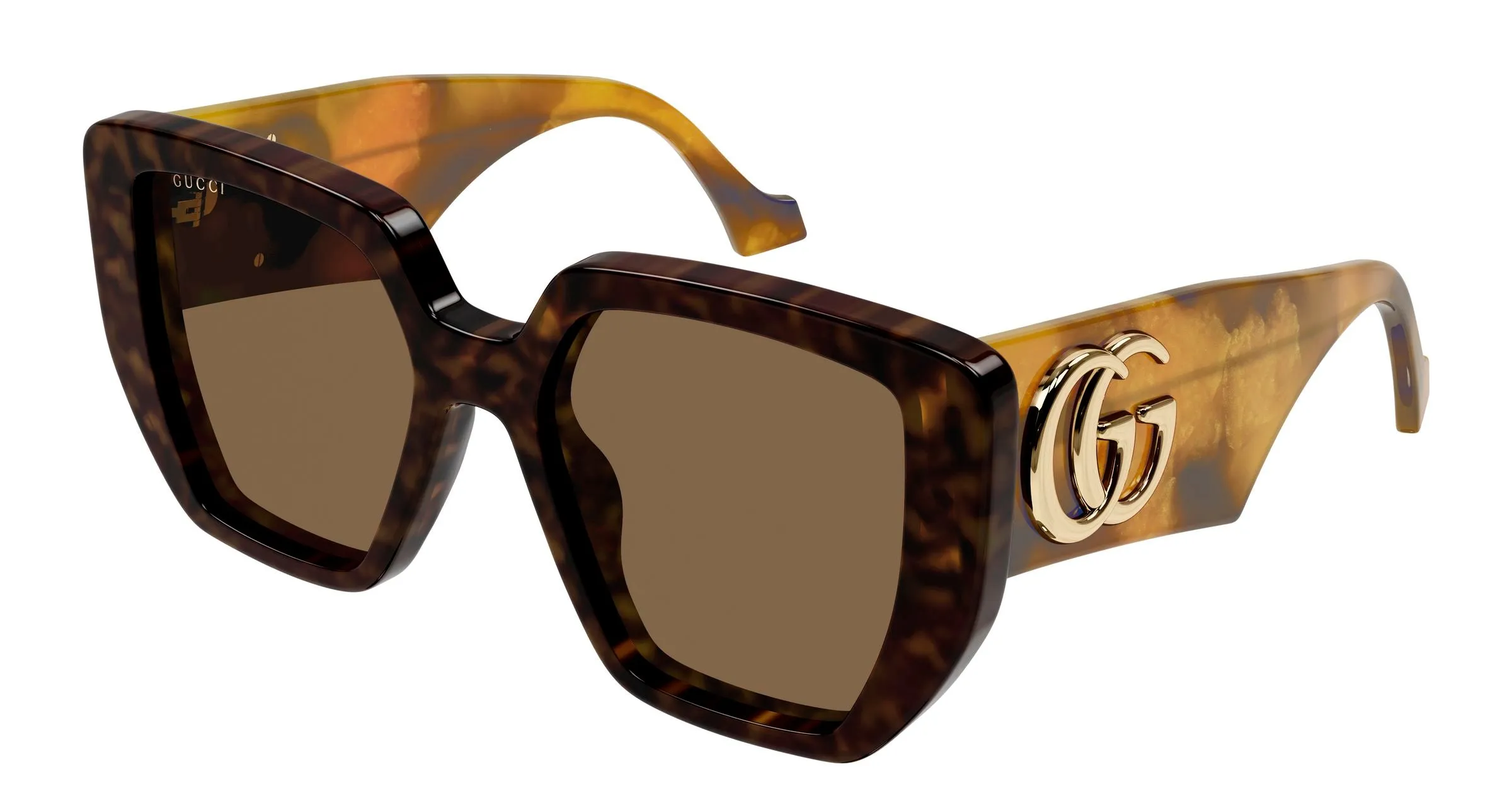 Gucci GG0956S 012 Occhiali da sole Acetato Havana Marrone Squadrata - immagine 1