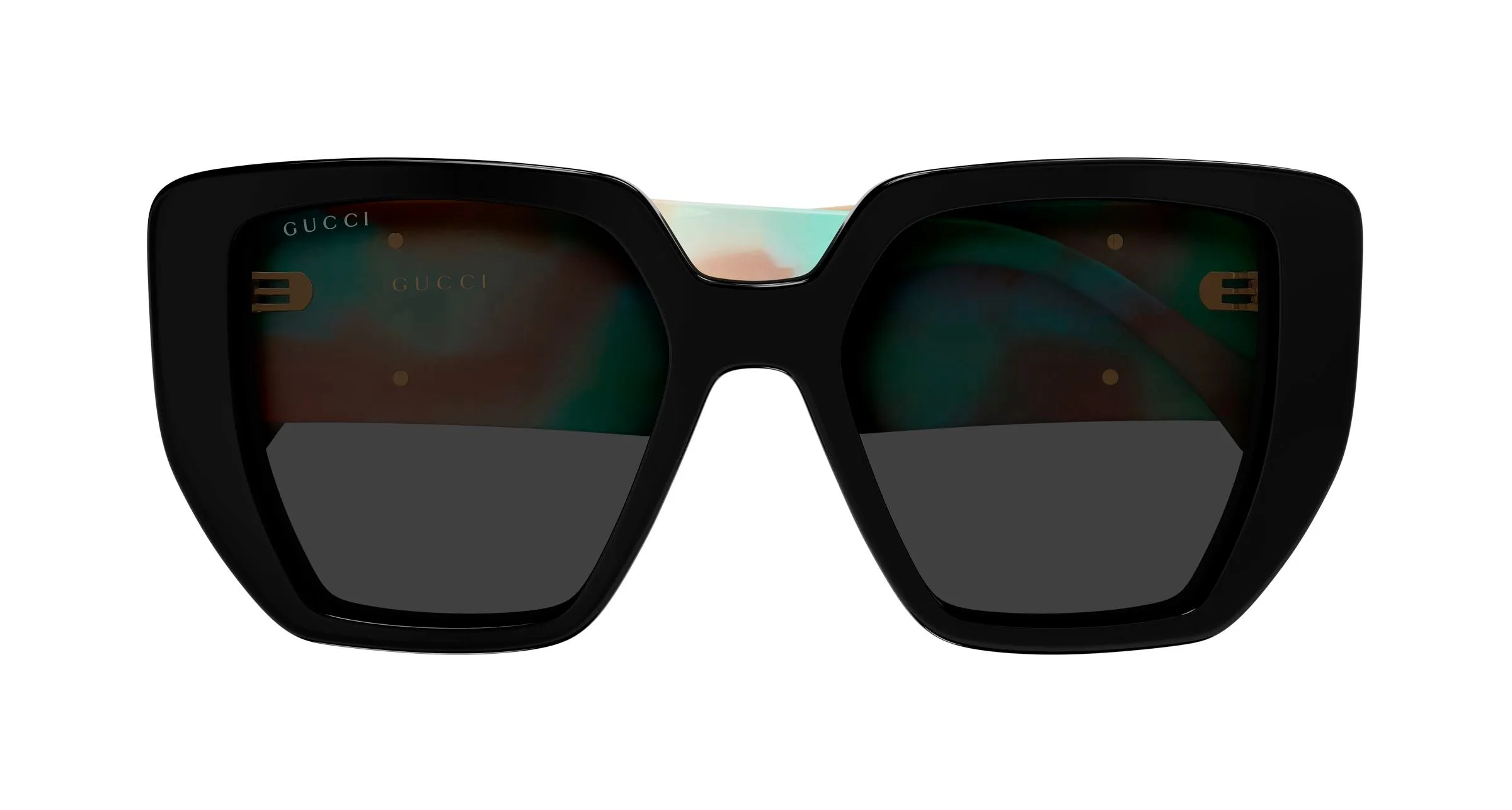 Gucci GG0956S 011 Occhiali da sole Acetato Nero Grigio Squadrata - immagine 2