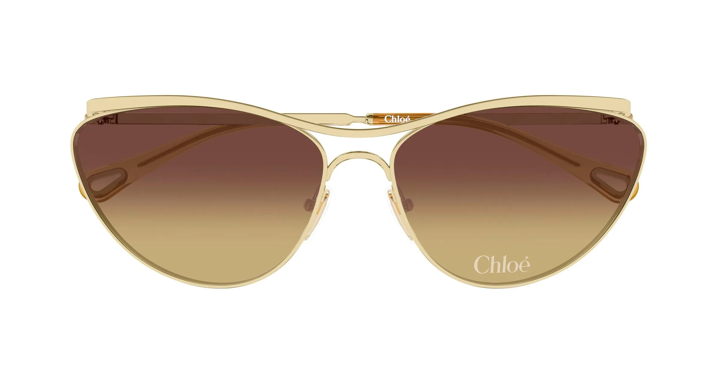 Chloé CH0386S 004 Occhiali da sole Metallo Oro Arancione Geometrica - immagine 2