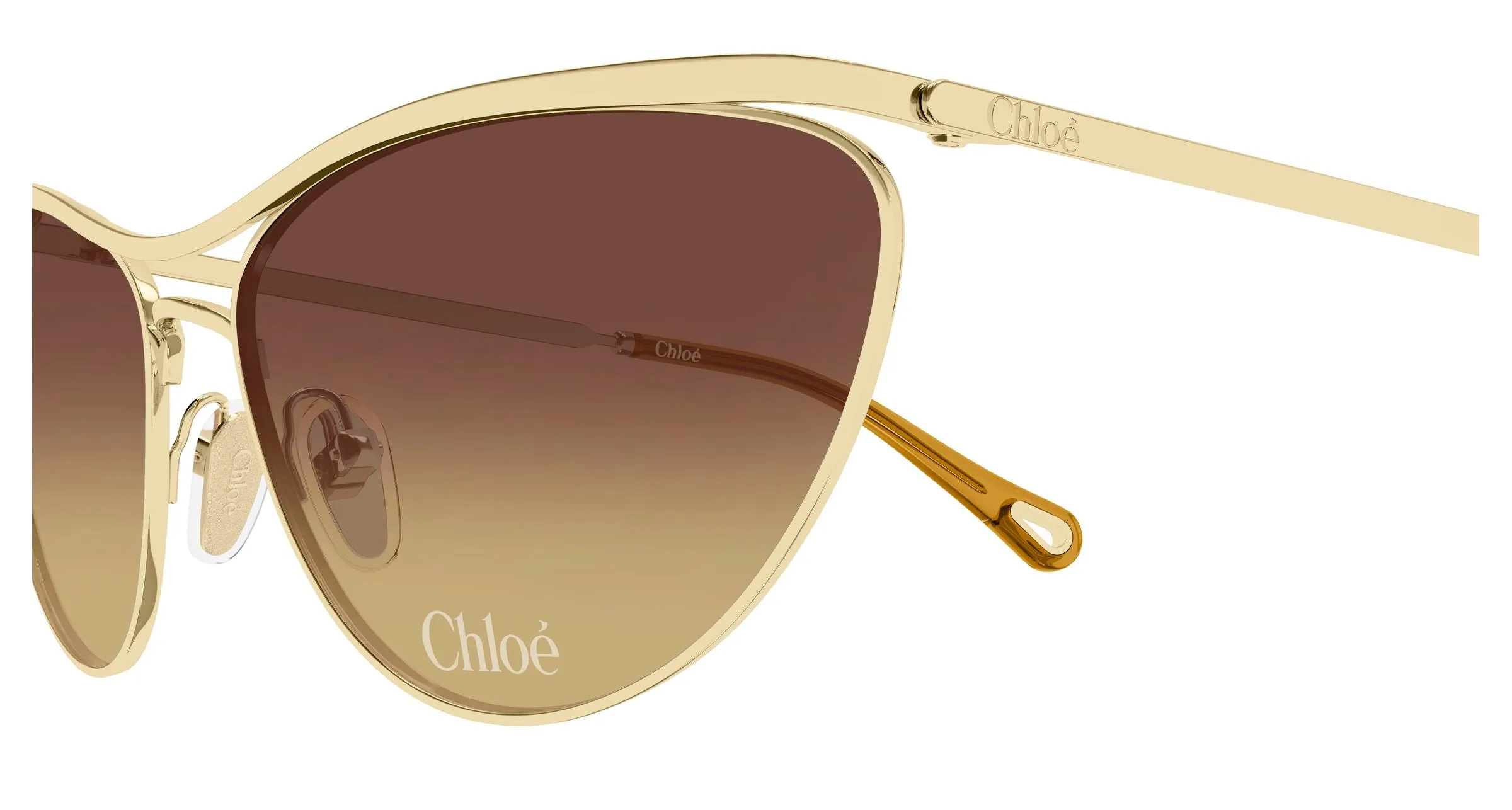 Chloé CH0386S 004 Occhiali da sole Metallo Oro Arancione Geometrica - immagine 3